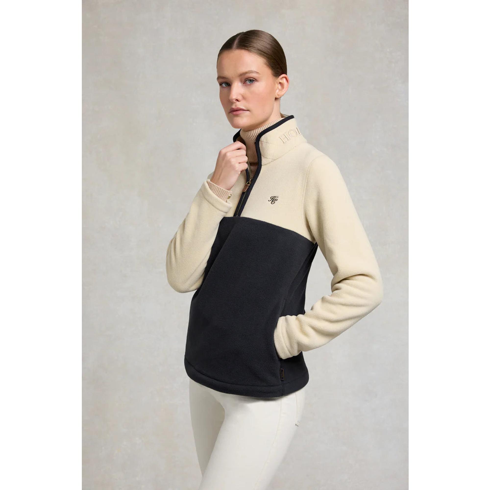 Product image 5 of 9 of Holland Cooper Women's Country Quarter Zip Jacket - Ecru Navy