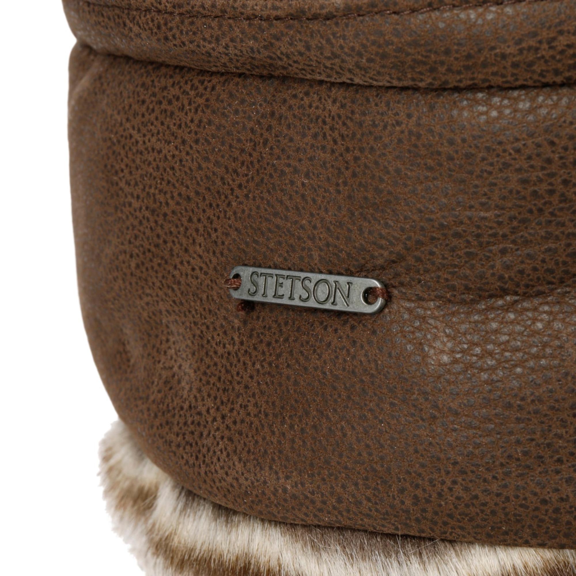 Product image 6 of 9 of Stetson Cowhide Bomber Aviator Hat - Brown/Black