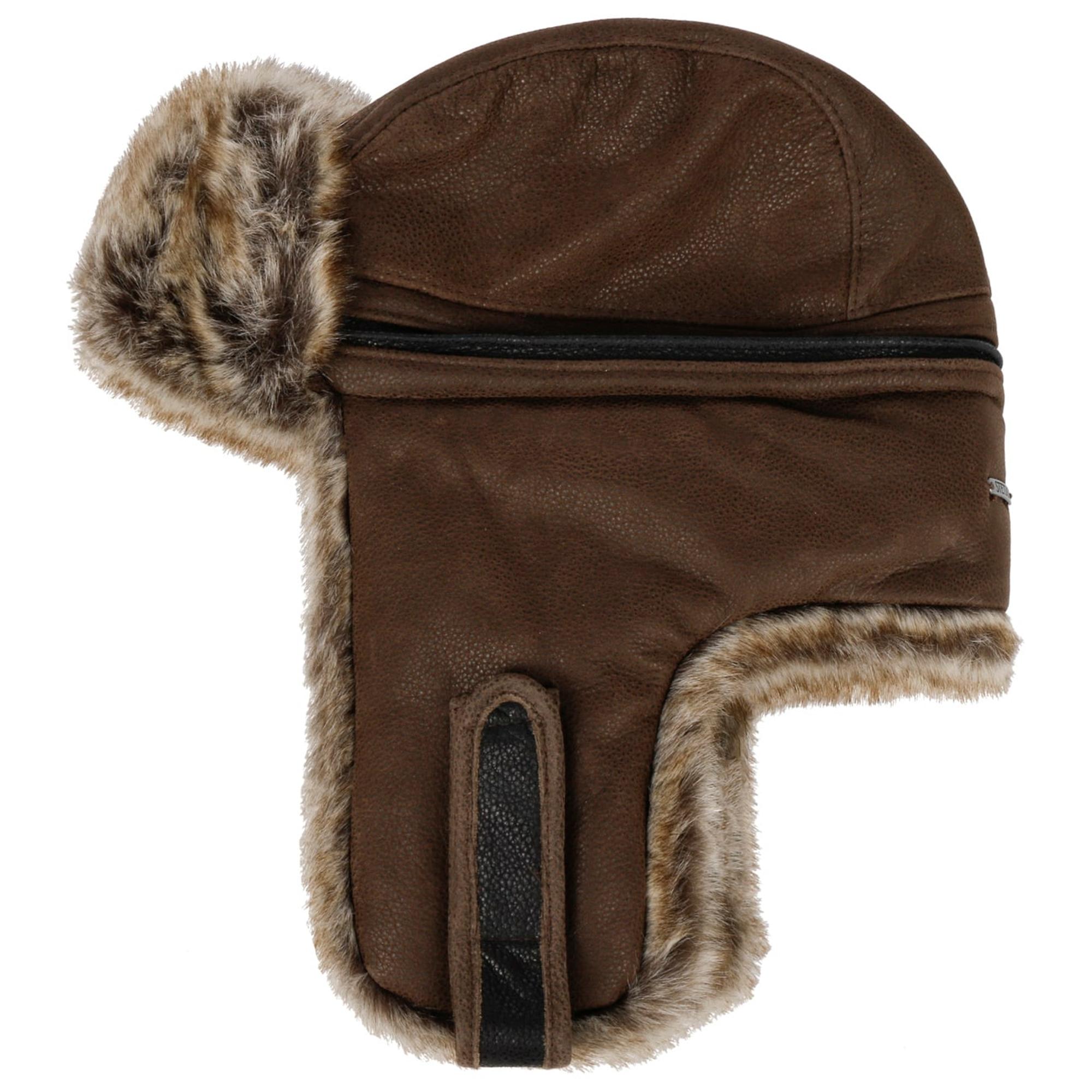Product image 9 of 9 of Stetson Cowhide Bomber Aviator Hat - Brown/Black