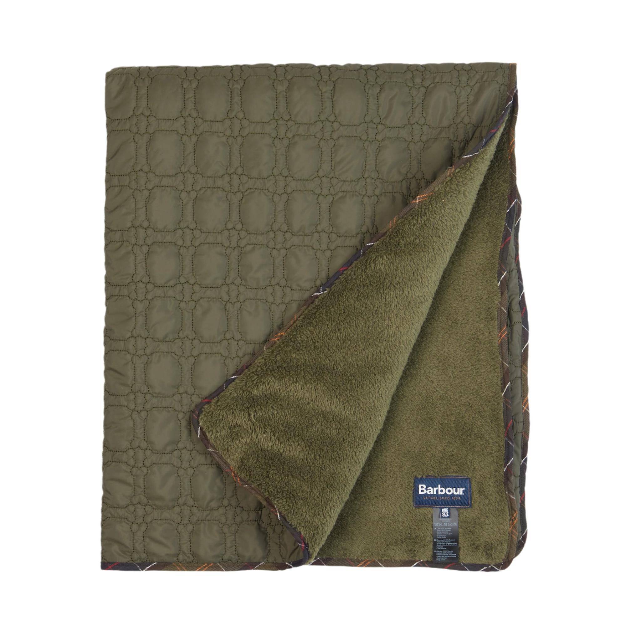 Product image 1 of 9 of Barbour Dog Bone Quilted Blanket - Dark Olive