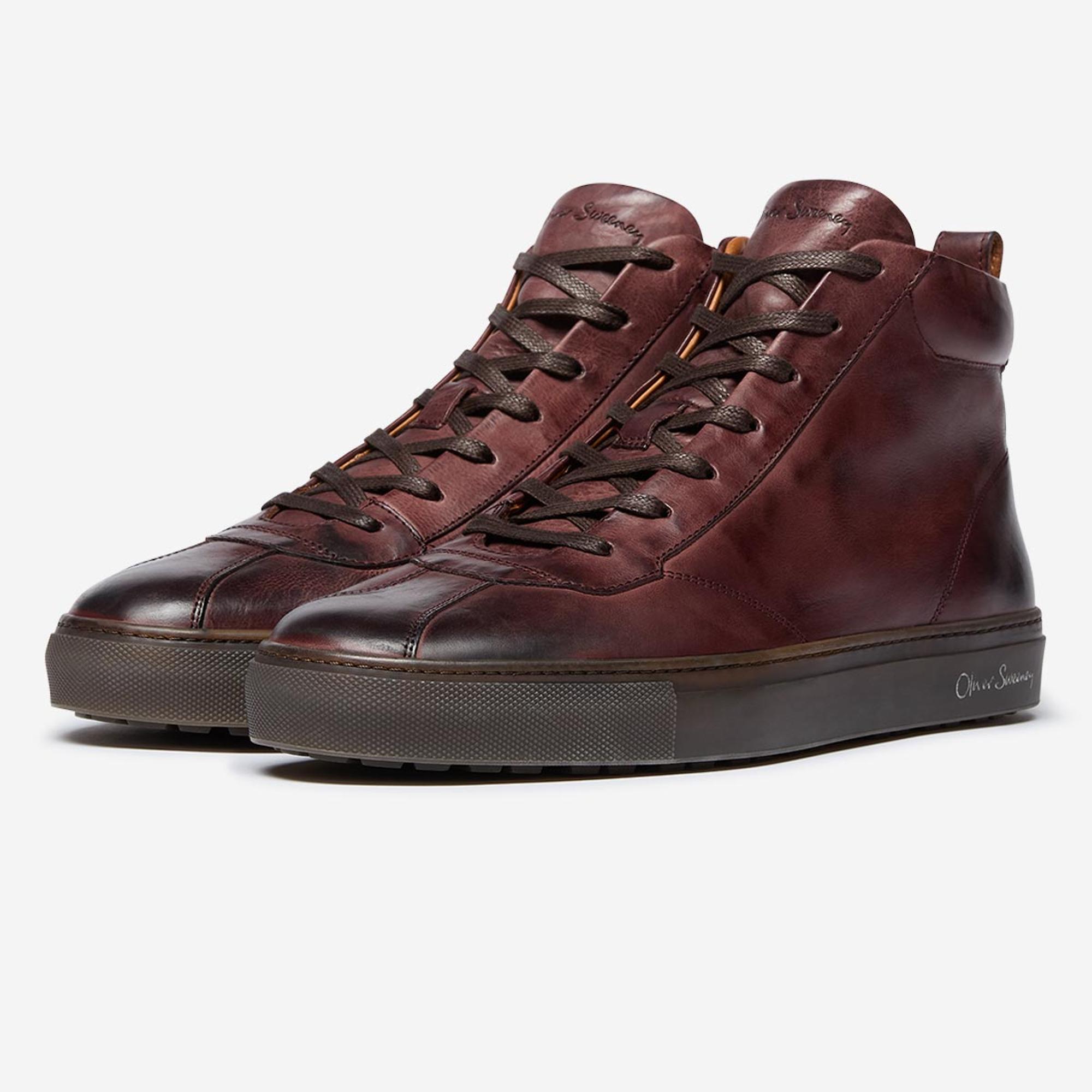 Product image 2 of 5 of Oliver Sweeney Men's Defeza Hand Finished Calf Leather Retro Trainers - Burgundy