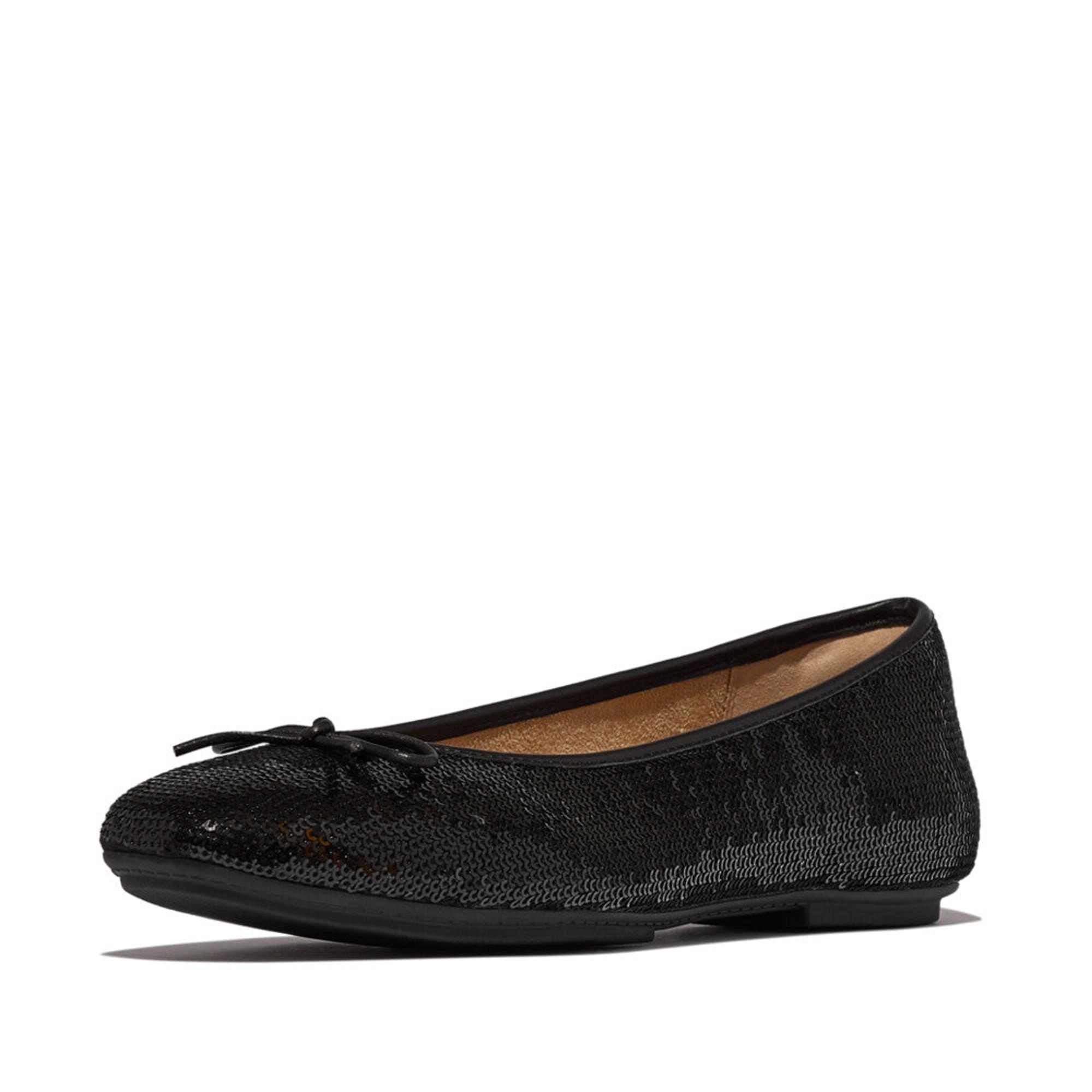 Product image 4 of 6 of FitFlop Women's DELICATO Bow Sequin Ballet Flats - Black