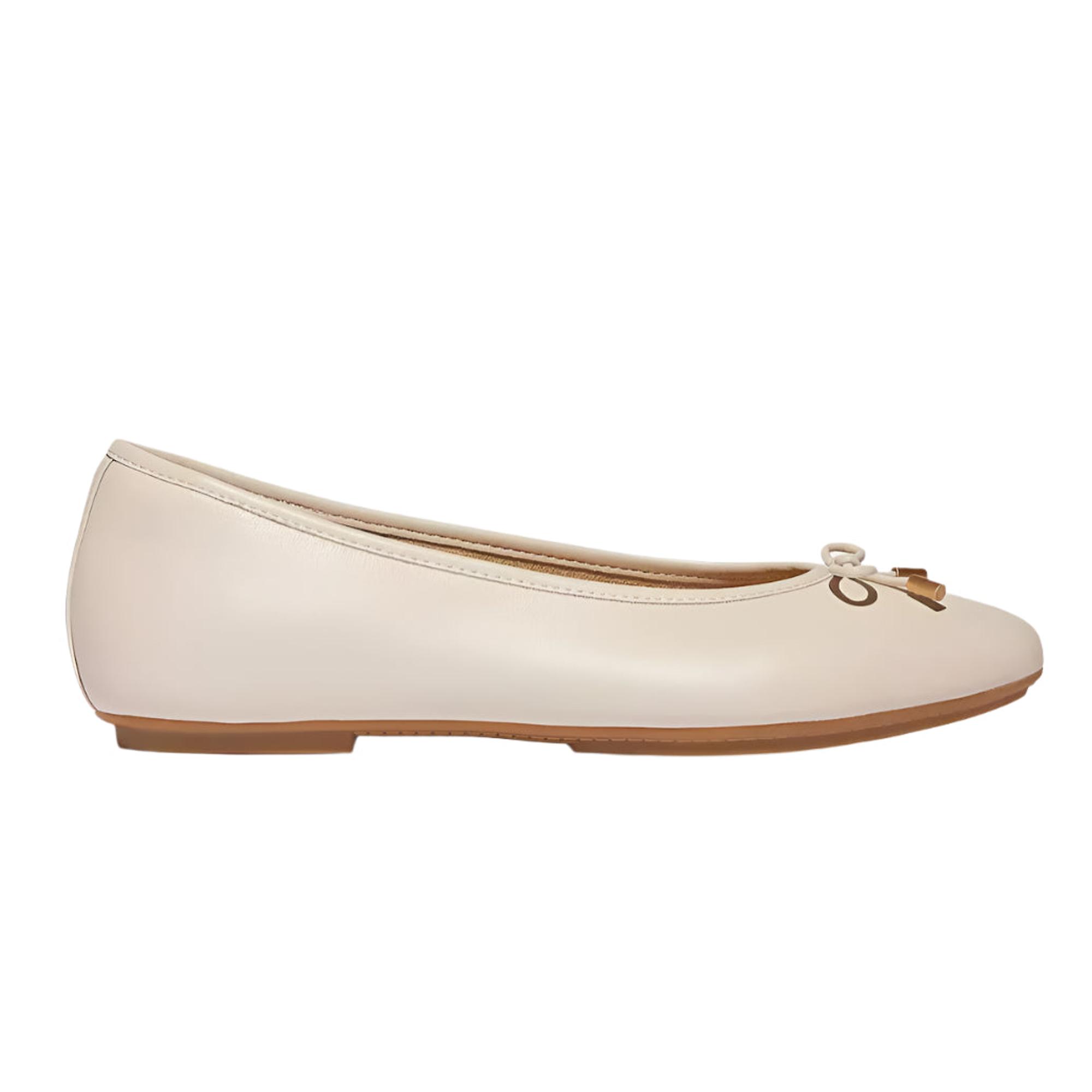 Product image 1 of 5 of FitFlop Women's DELICATO Bow Soft Leather Ballerina Flats - Paris Beige