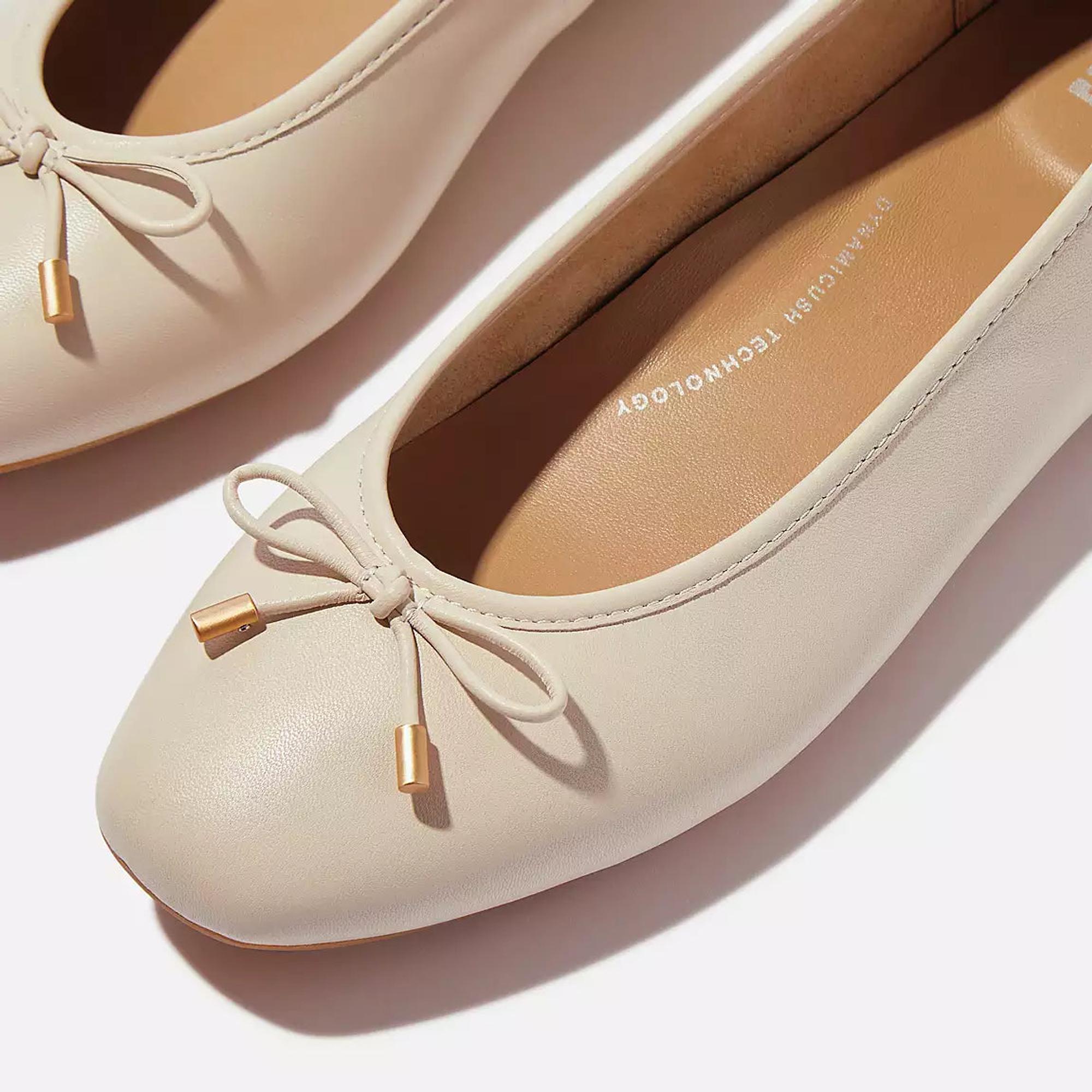 Product image 4 of 5 of FitFlop Women's DELICATO Bow Soft Leather Ballerina Flats - Paris Beige