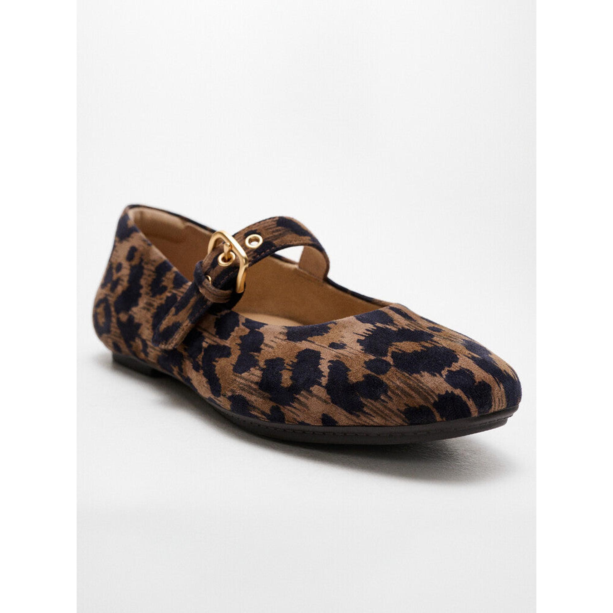 Product image 10 of 13 of Fitflop Women's DELICATO Leopard Suede Mary Janes - Chocolate Mix