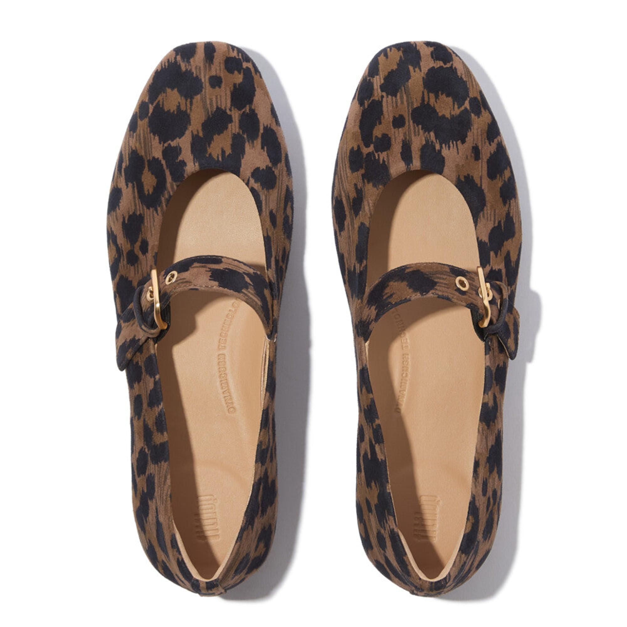 Product image 3 of 13 of Fitflop Women's DELICATO Leopard Suede Mary Janes - Chocolate Mix