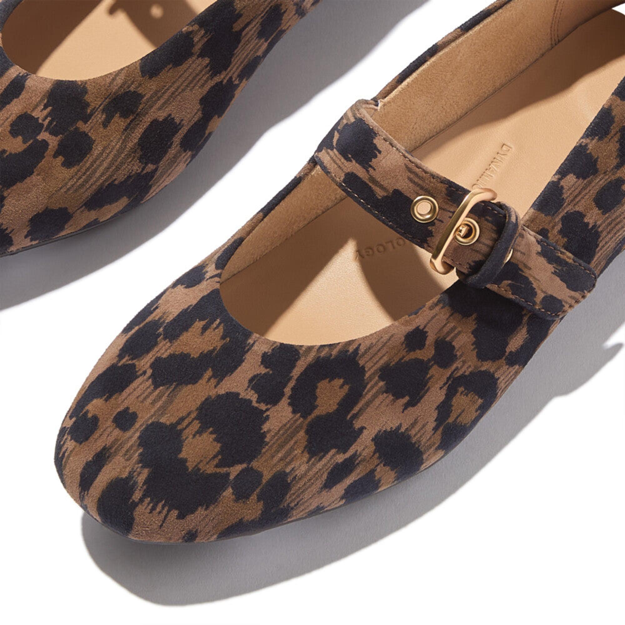 Product image 4 of 13 of Fitflop Women's DELICATO Leopard Suede Mary Janes - Chocolate Mix