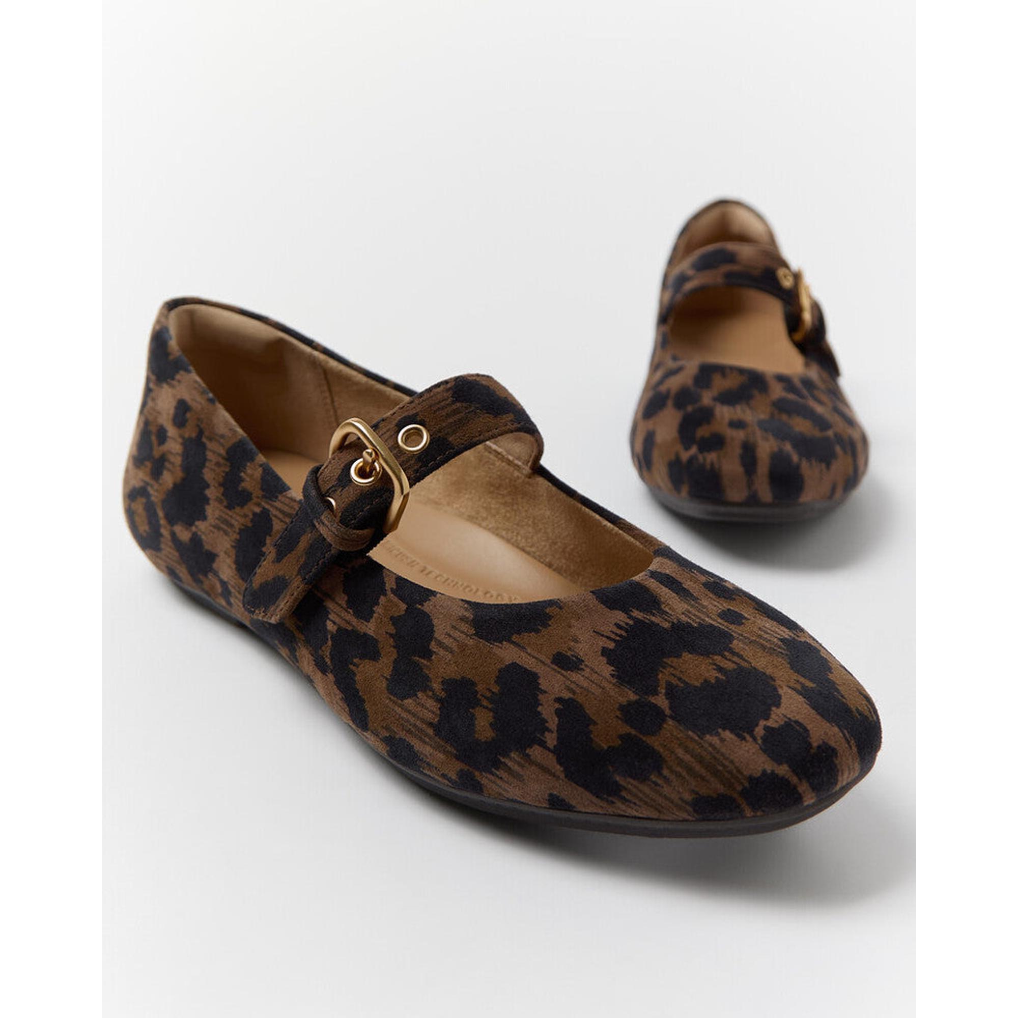 Product image 7 of 13 of Fitflop Women's DELICATO Leopard Suede Mary Janes - Chocolate Mix