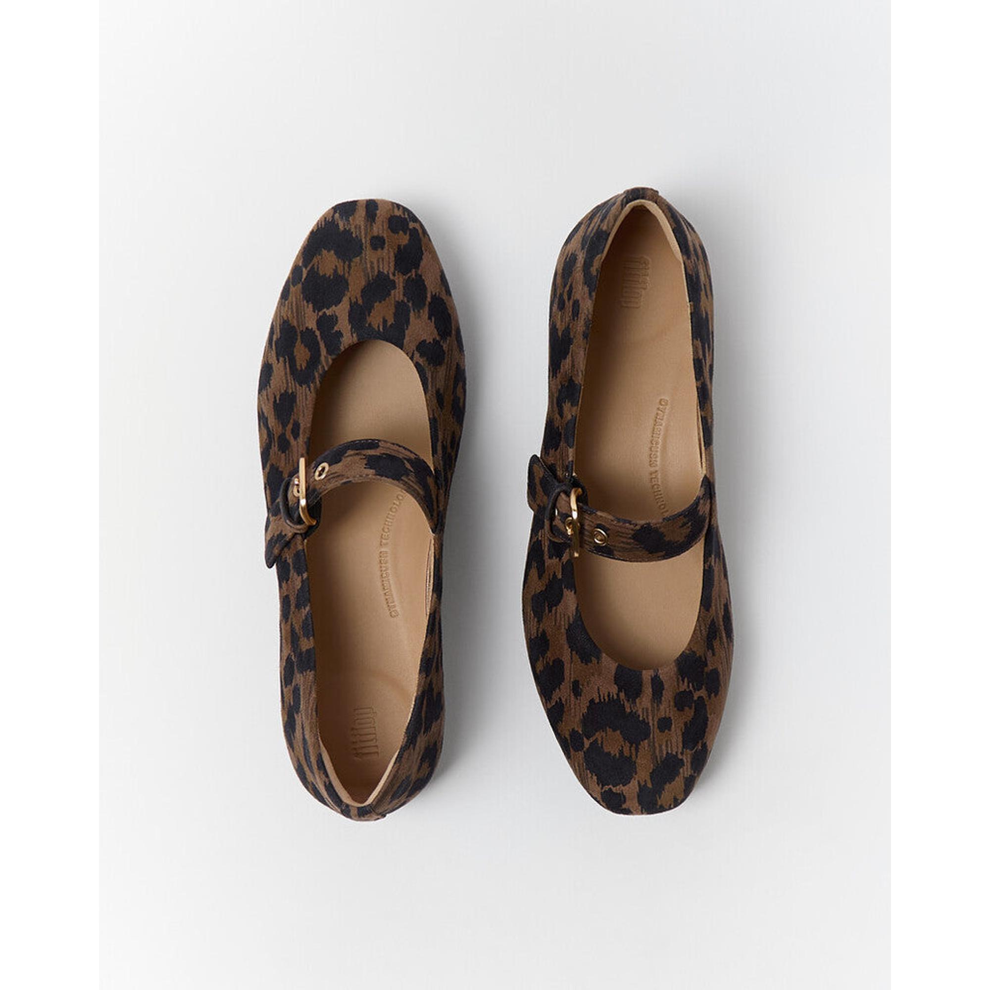 Product image 8 of 13 of Fitflop Women's DELICATO Leopard Suede Mary Janes - Chocolate Mix