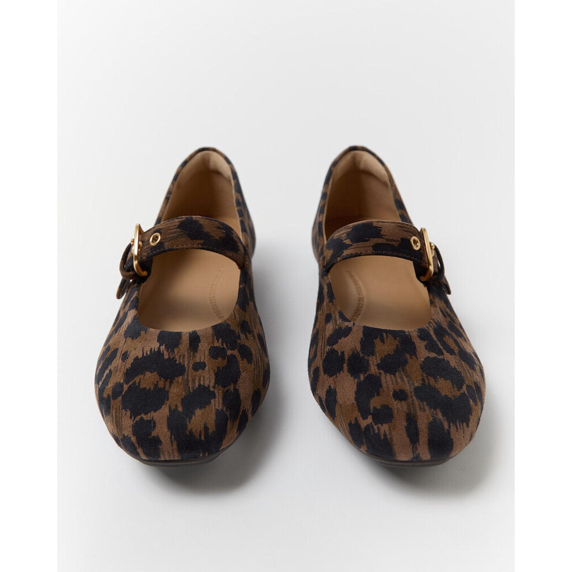 Product image 9 of 13 of Fitflop Women's DELICATO Leopard Suede Mary Janes - Chocolate Mix