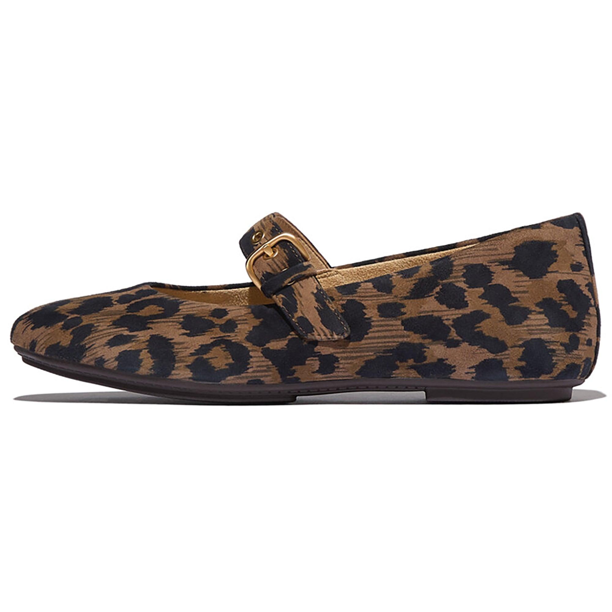 Product image 13 of 13 of Fitflop Women's DELICATO Leopard Suede Mary Janes - Chocolate Mix