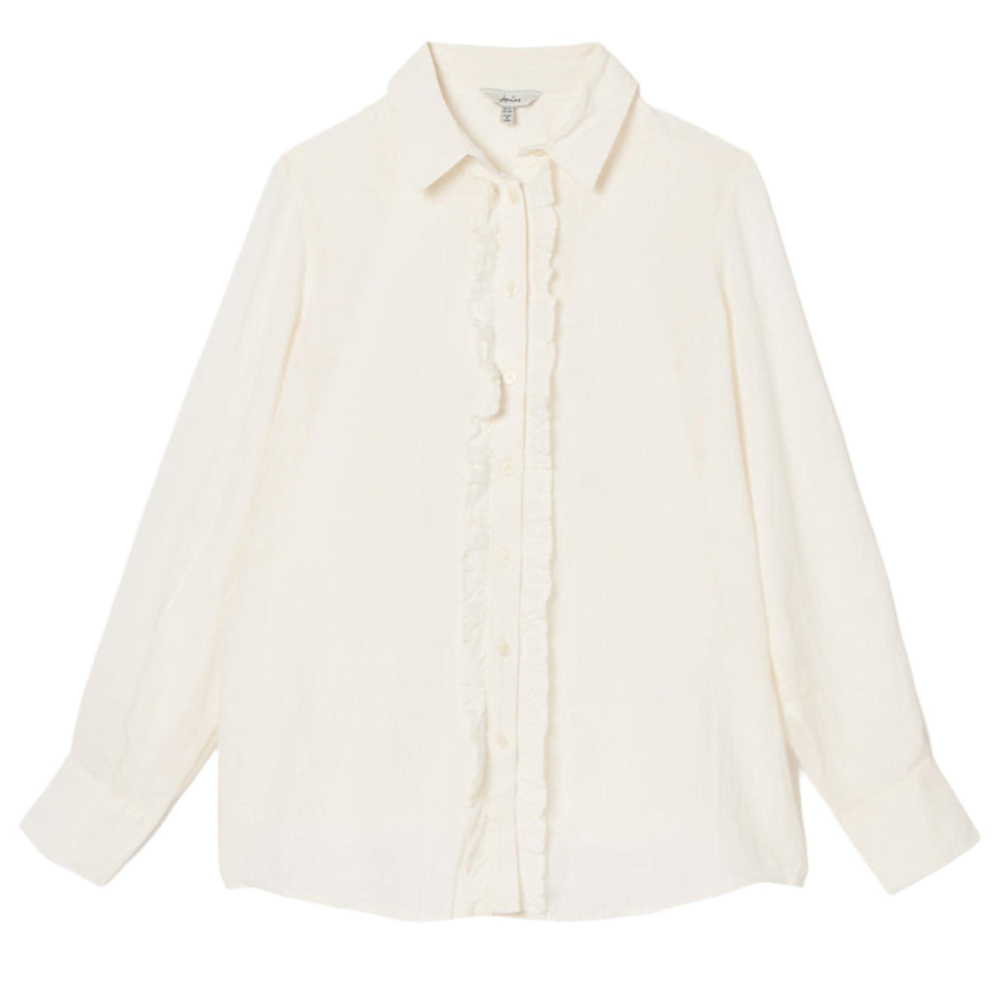 Product image 1 of 7 of Joules Women's Selene Linen Ruffle Shirt - White