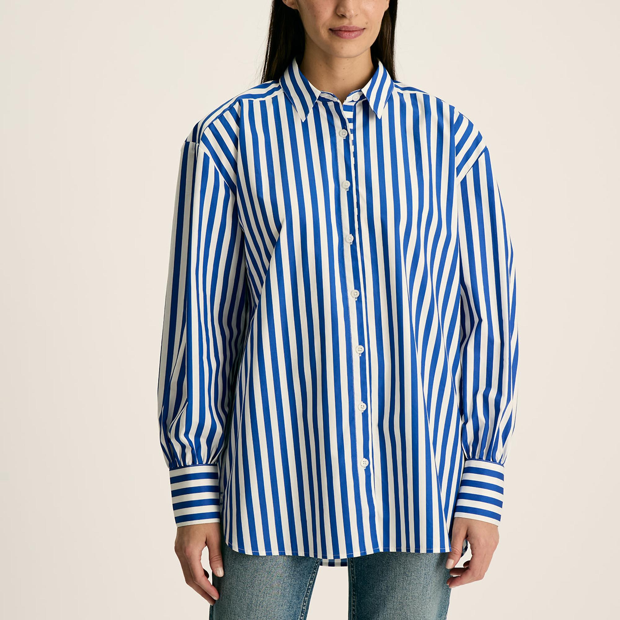 Product image 5 of 6 of Joules Women's Amilla Longline Relaxed Fit Shirt - Blue/White