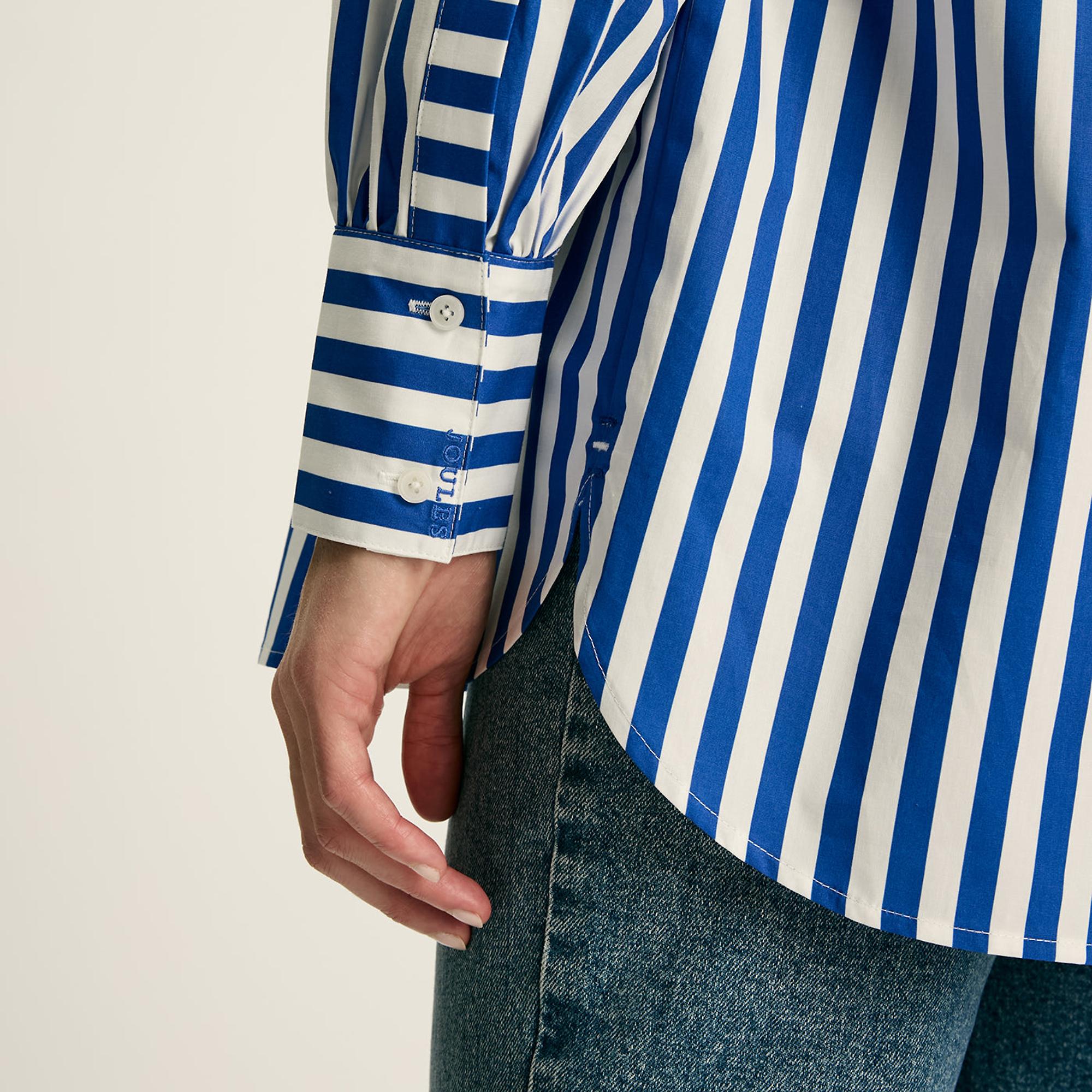 Product image 3 of 6 of Joules Women's Amilla Longline Relaxed Fit Shirt - Blue/White