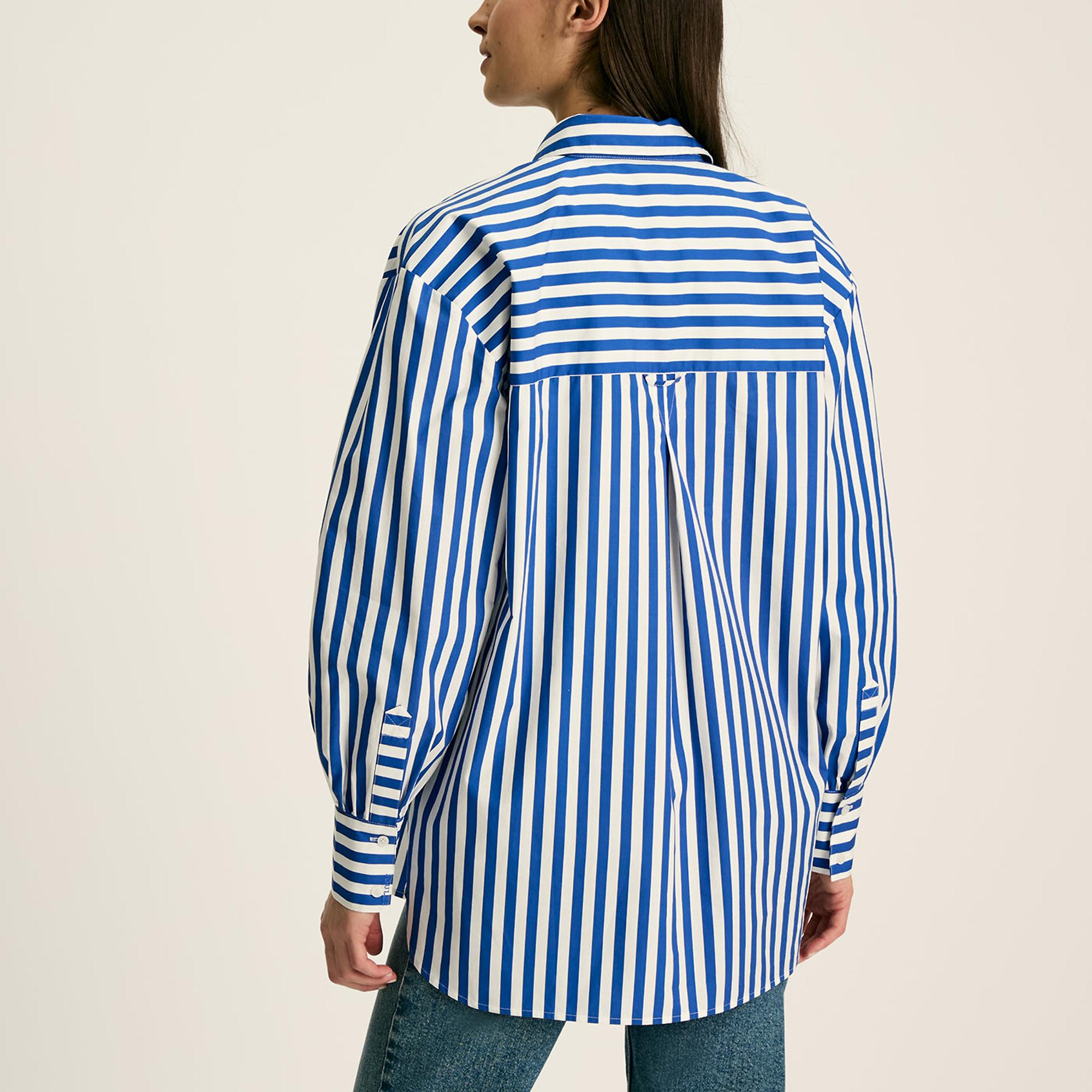 Product image 2 of 6 of Joules Women's Amilla Longline Relaxed Fit Shirt - Blue/White