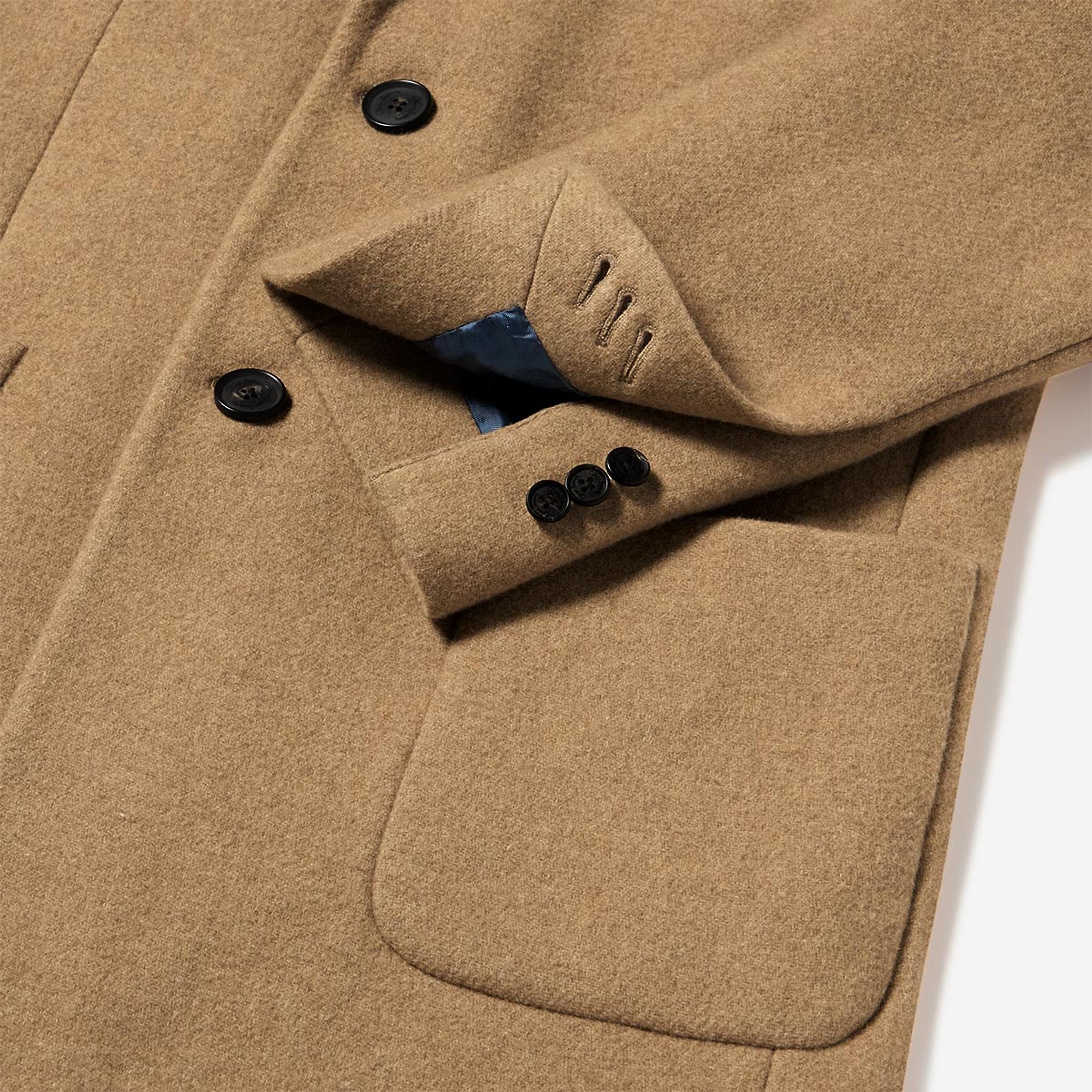 Product image 9 of 12 of Oliver Sweeney Men's Eglinton Italian Recycled Wool Overcoat - Wheat