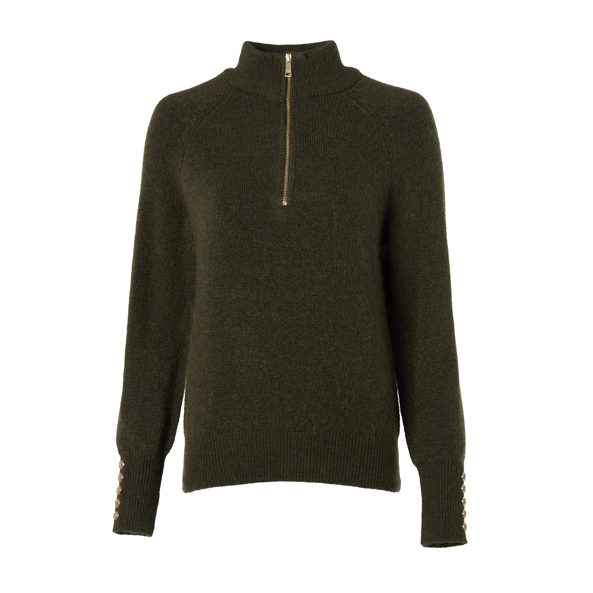 Product image 1 of 7 of Holland Cooper Women's Tori Quarter Zip Knit - Forest Green