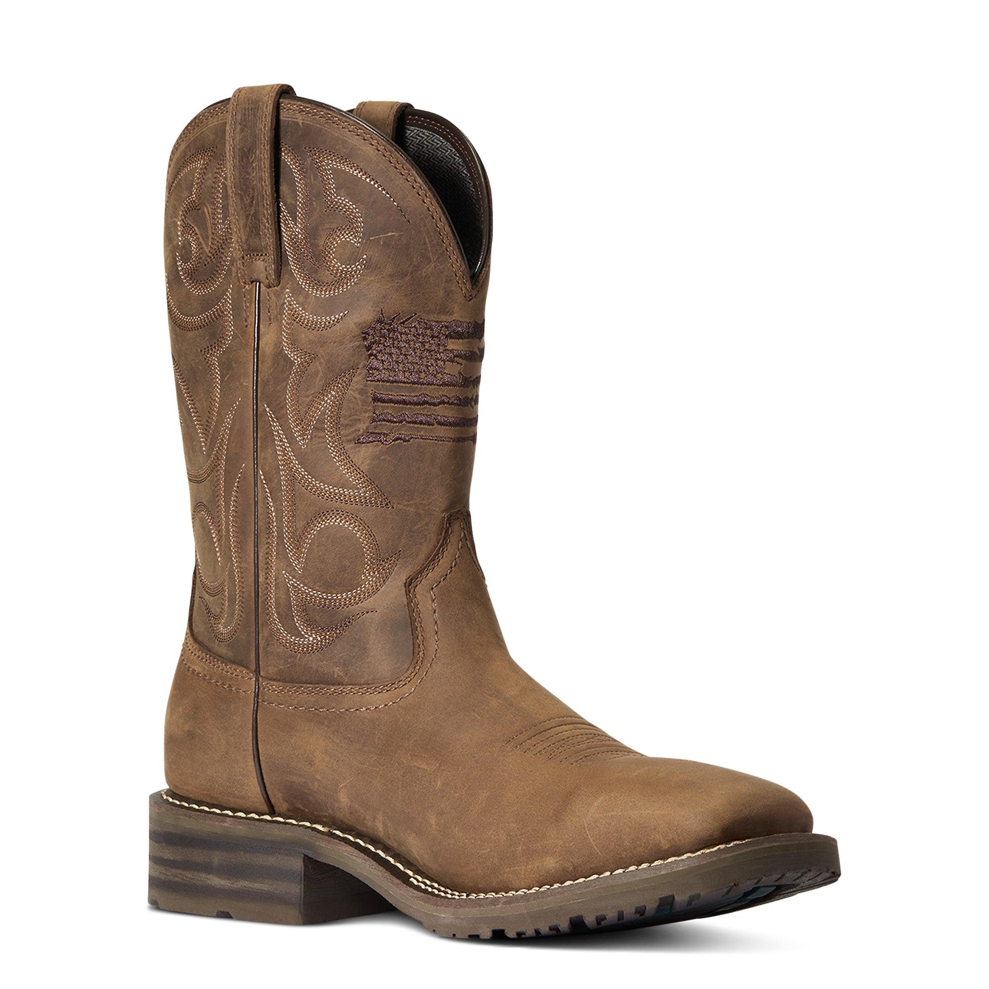 Product image 3 of 6 of Ariat Men's Hybrid Patriot Waterproof Western Boots - Distressed Brown