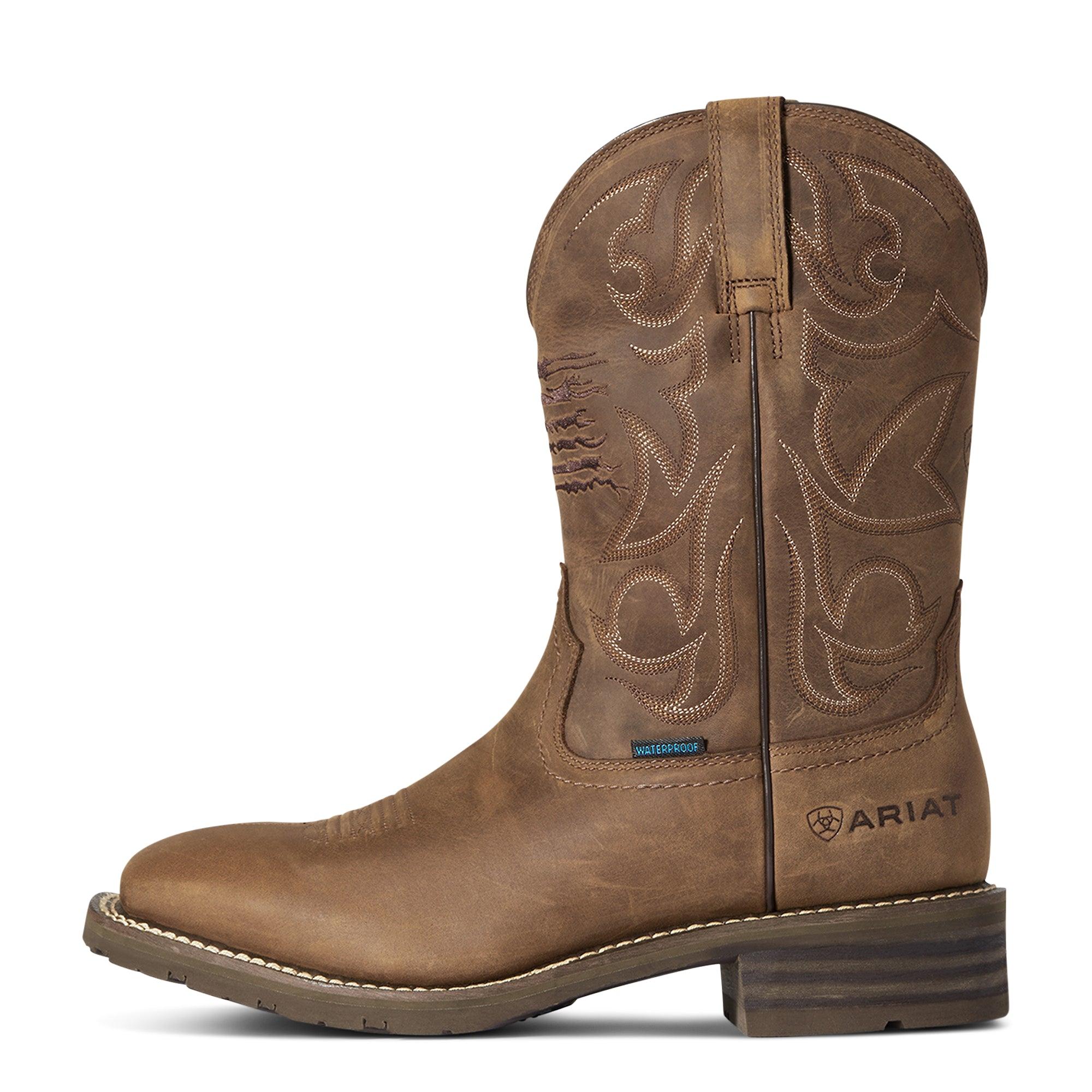 Product image 4 of 6 of Ariat Men's Hybrid Patriot Waterproof Western Boots - Distressed Brown