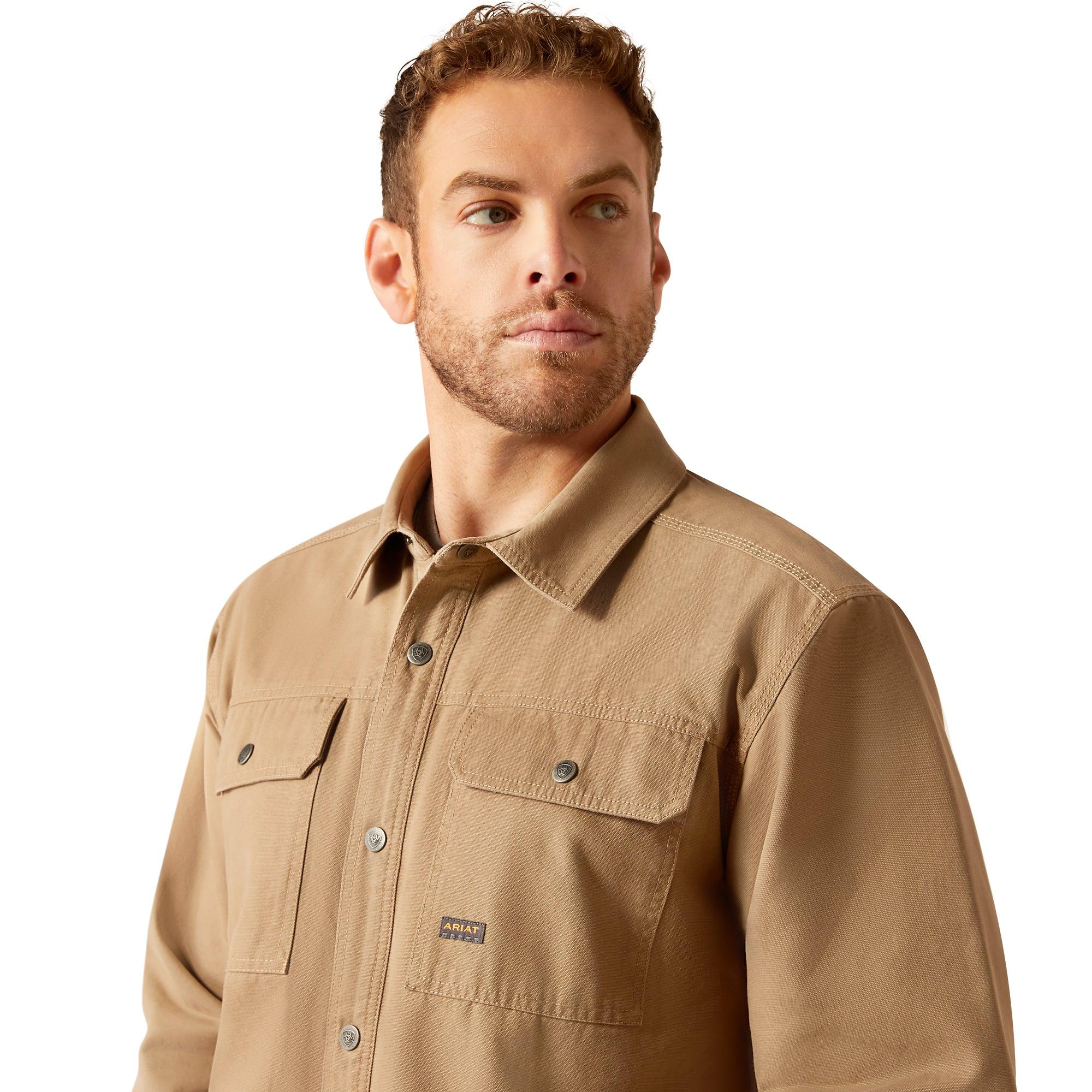 Product image 4 of 4 of Ariat Men's Rebar Canvas Shirt Jacket - Khaki