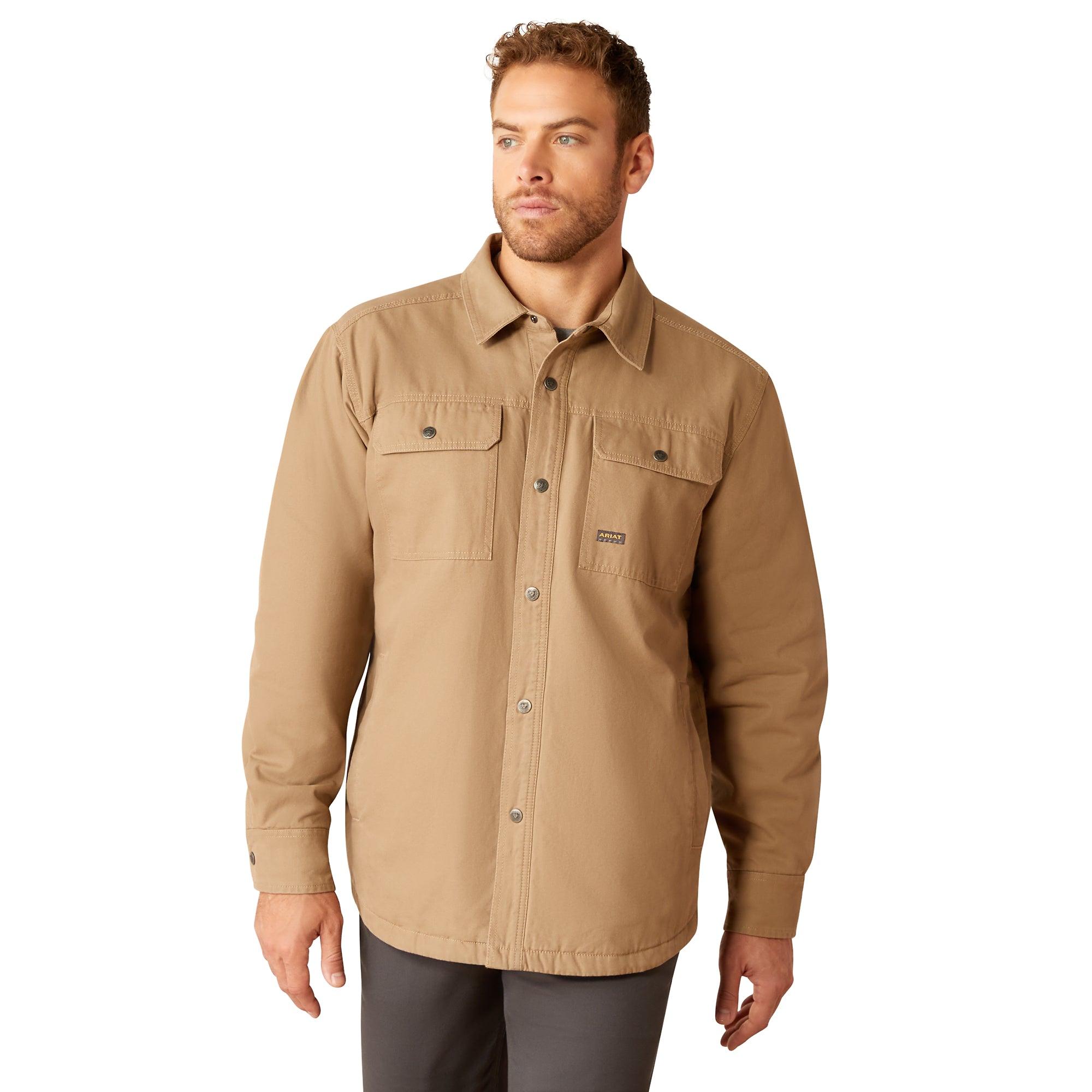 Product image 1 of 4 of Ariat Men's Rebar Canvas Shirt Jacket - Khaki