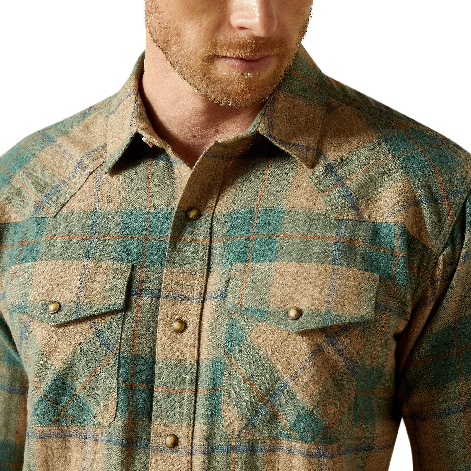 Product image 4 of 4 of Ariat Men's Huxlee Retro Fit Western Shirt - Deep Teal