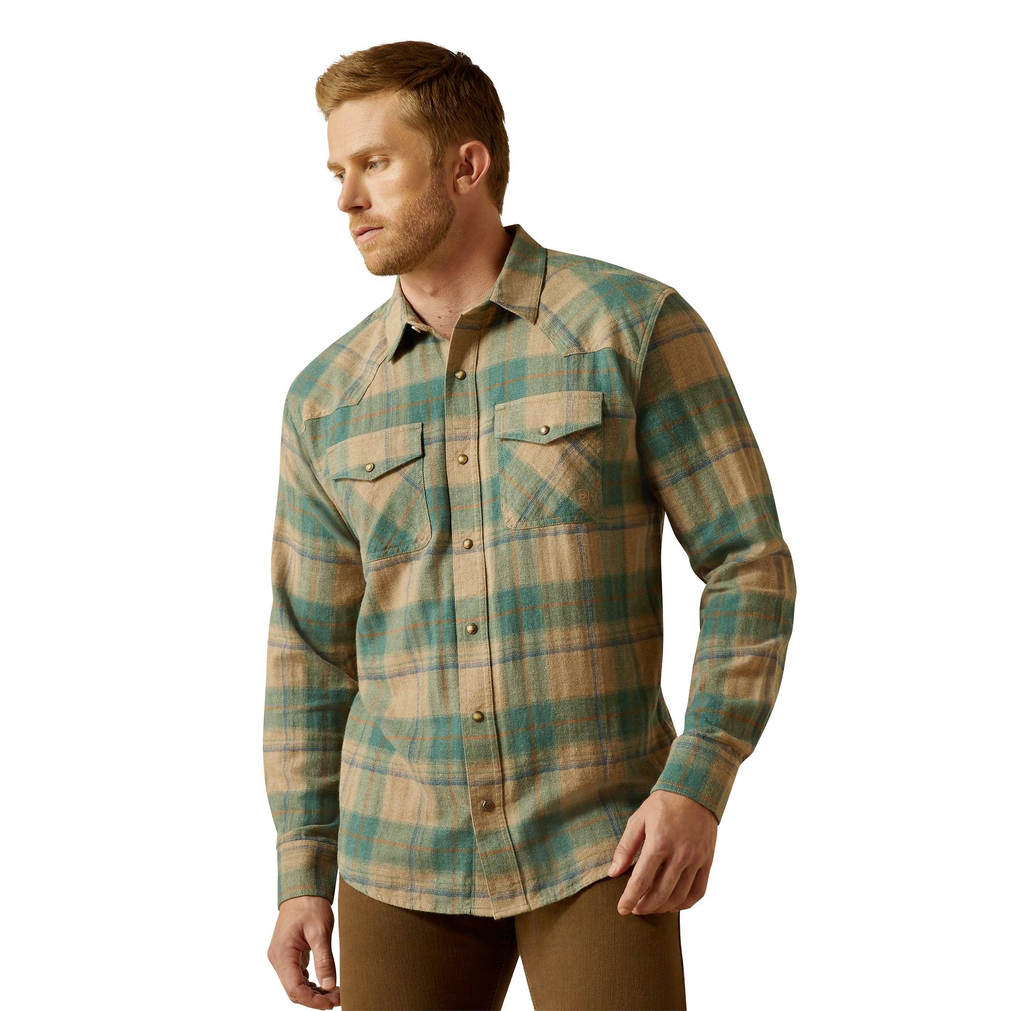 Product image 1 of 4 of Ariat Men's Huxlee Retro Fit Western Shirt - Deep Teal