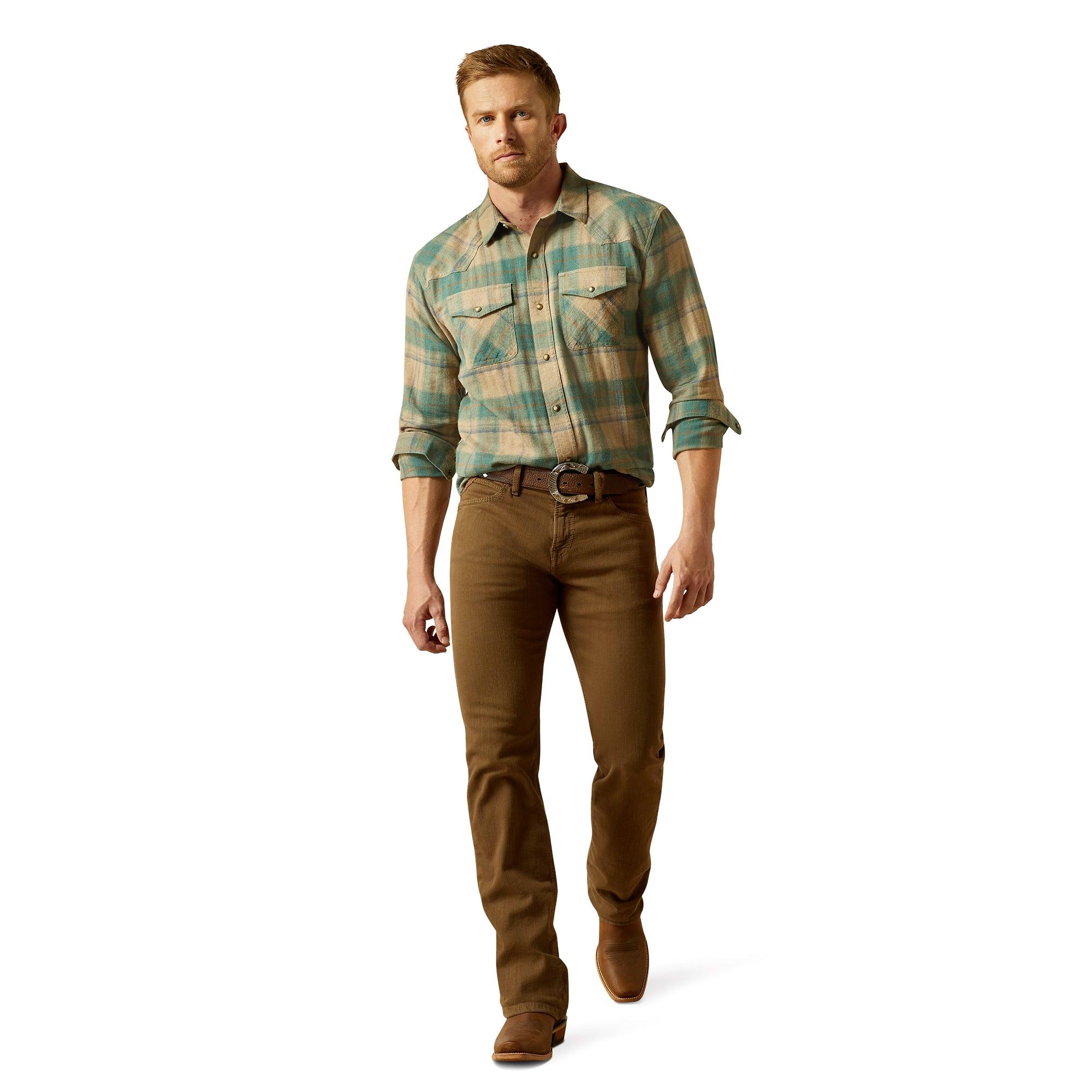 Product image 3 of 4 of Ariat Men's Huxlee Retro Fit Western Shirt - Deep Teal