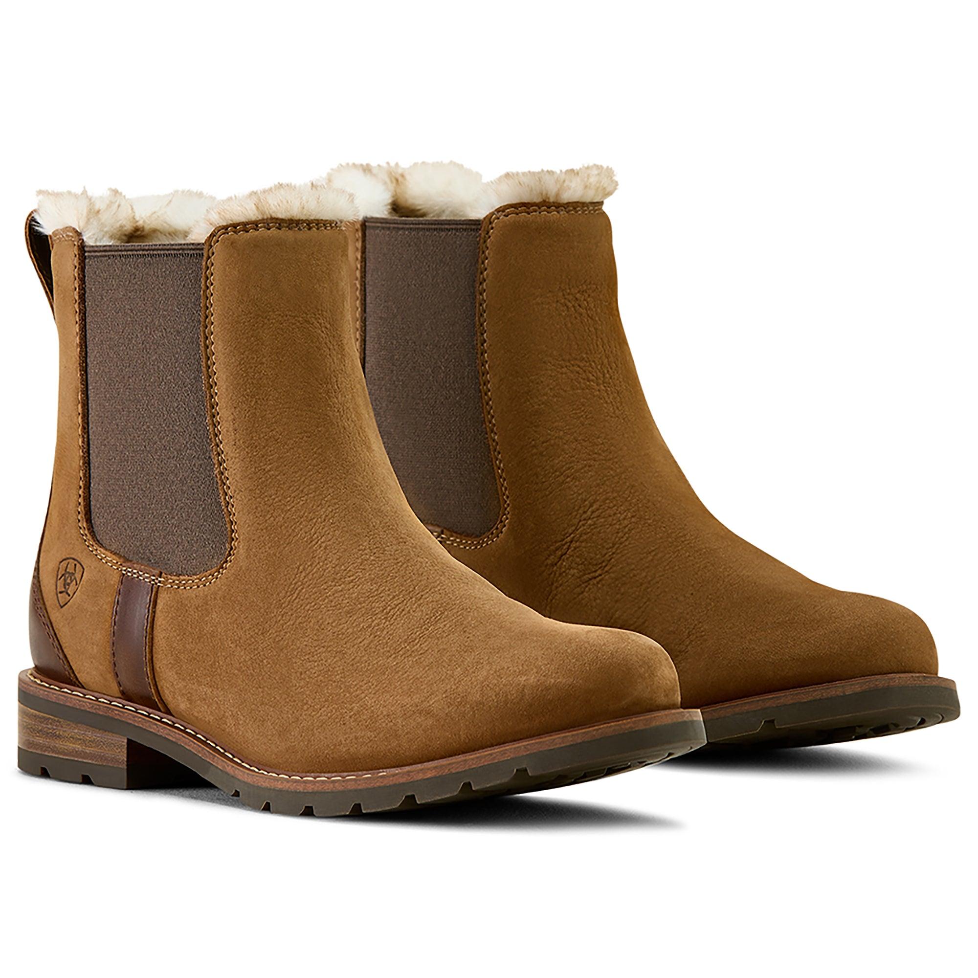 Product image 1 of 7 of Ariat Women's Wexford Sherpa Waterproof Chelsea Boots - Amber Brown