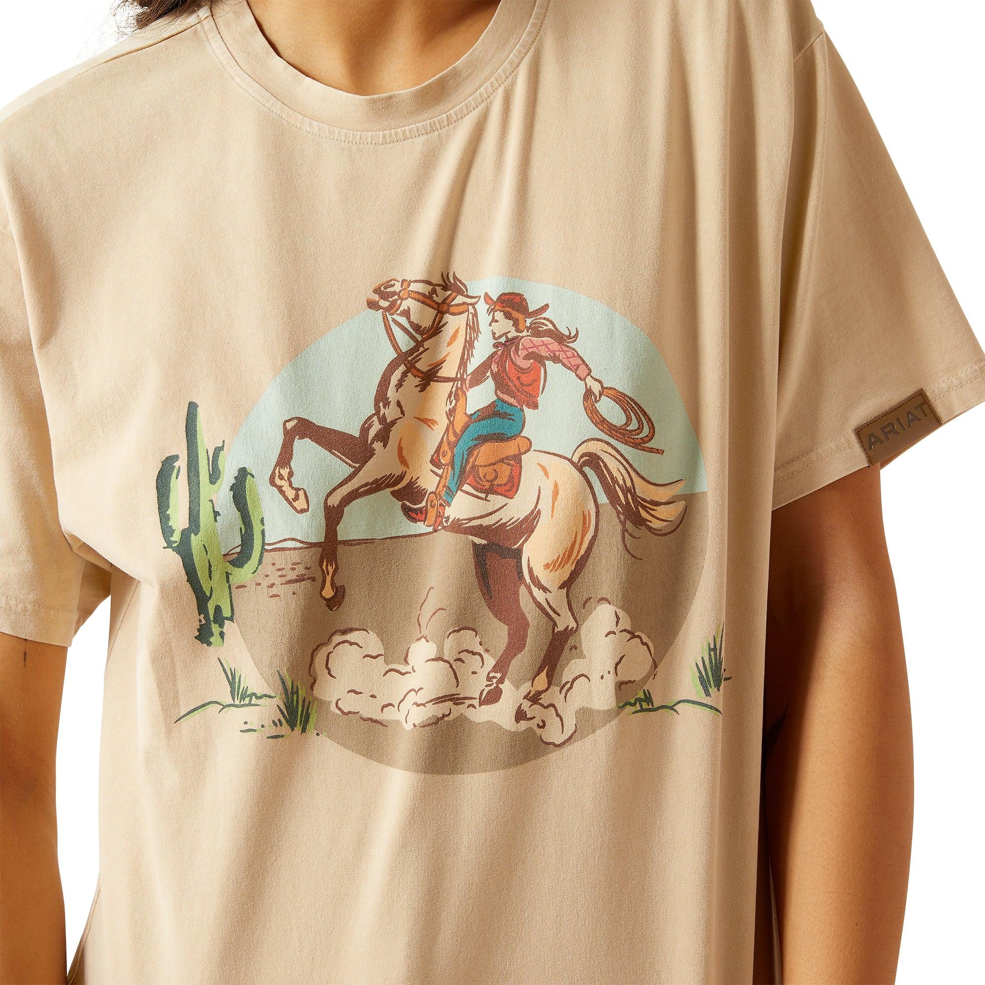 Product image 3 of 4 of Ariat Women's Ride On T-Shirt - Oyster Grey Mineral Wash