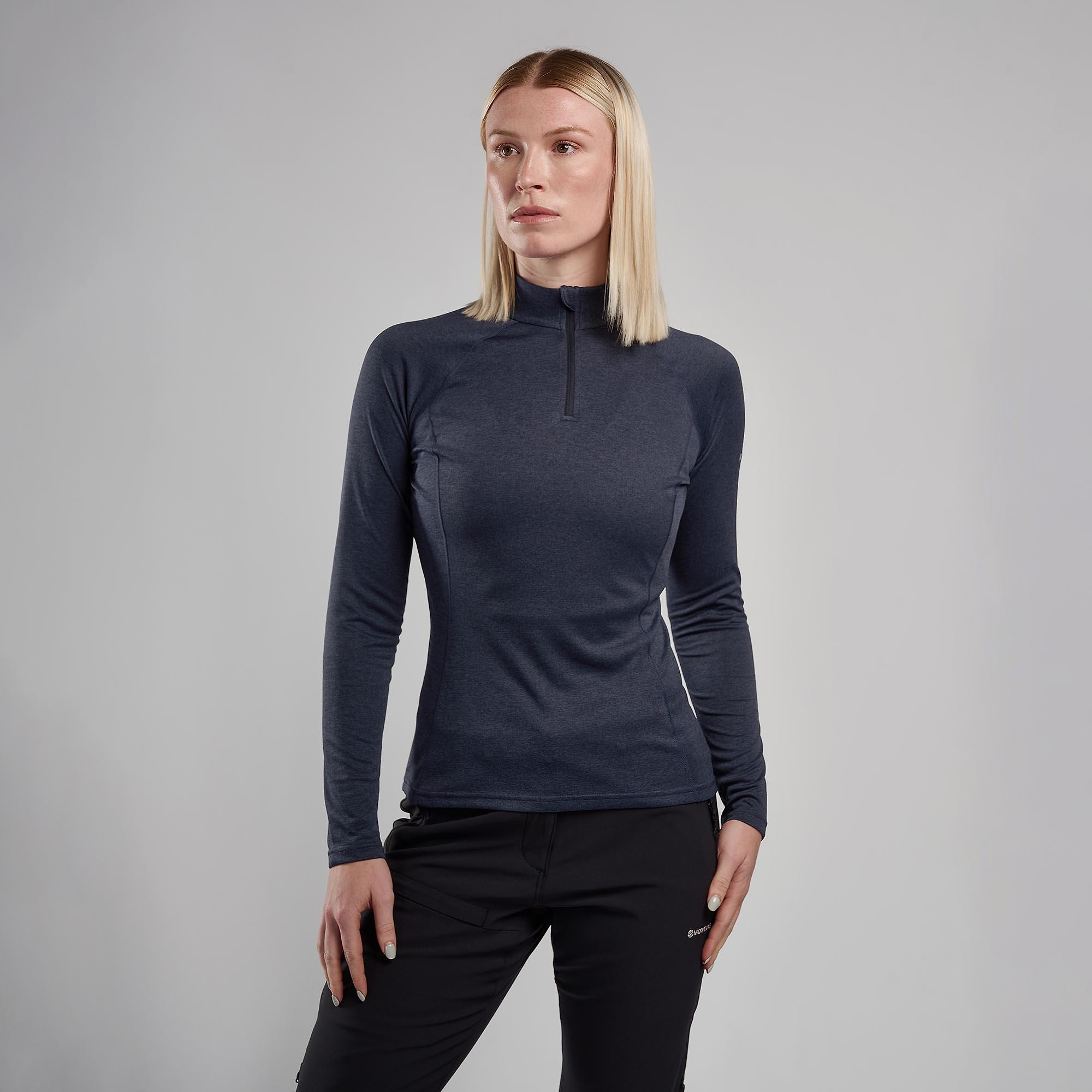 Product image 2 of 3 of Montane Women's Dart Zip Neck Long Sleeved Baselayer - Eclipse Blue