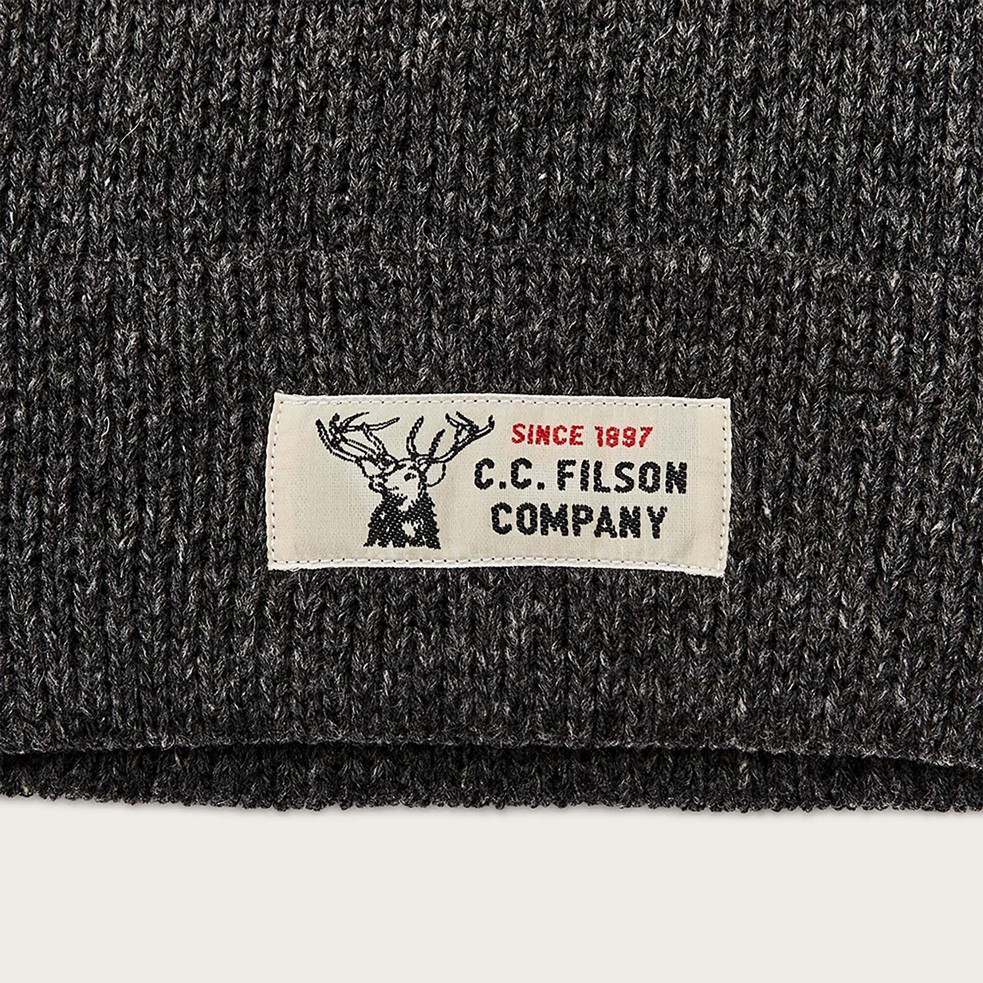 Product image 2 of 3 of Filson Lined Ragg Wool Beanie Hat - Charcoal Black