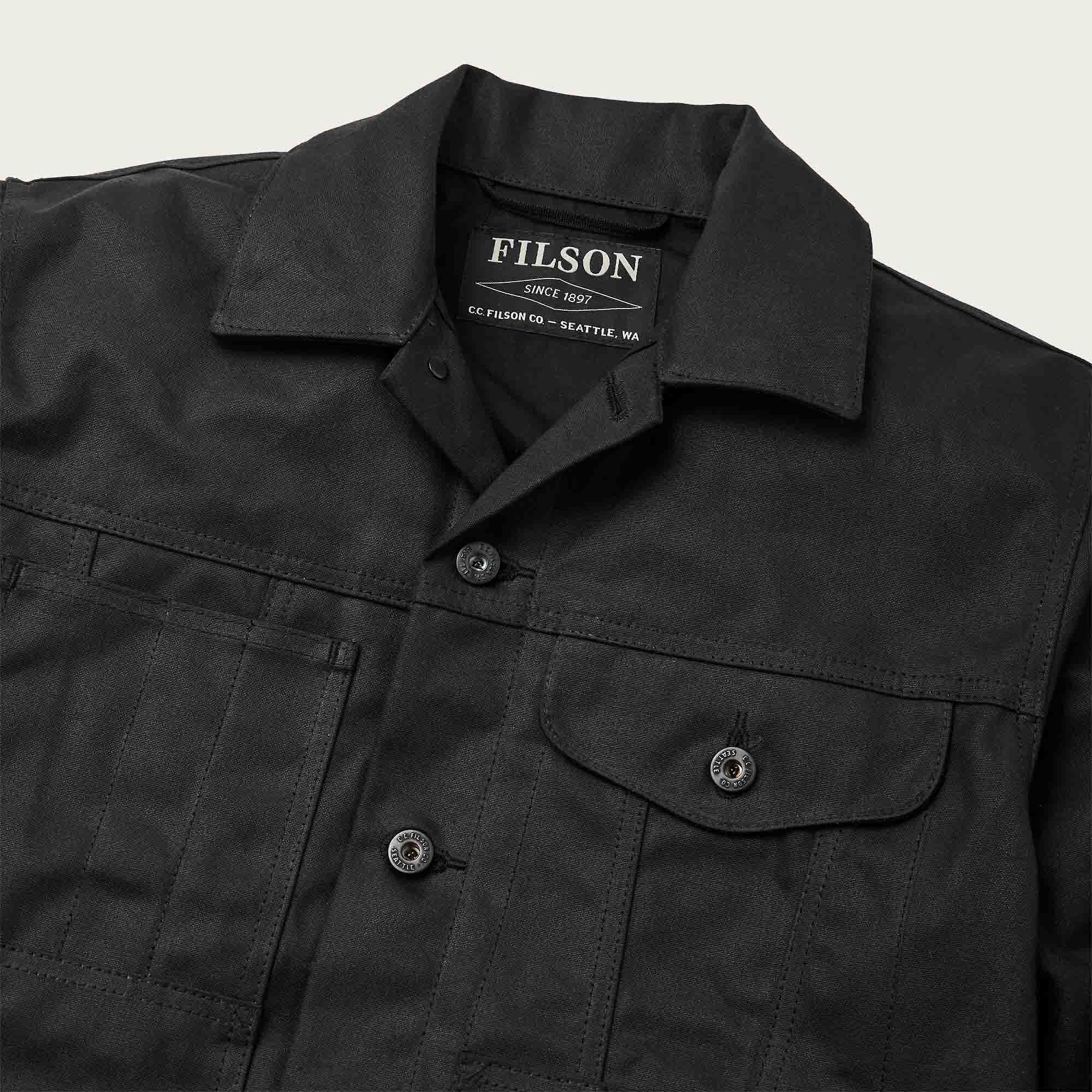 Product image 3 of 5 of Filson Men's Tin Cloth Short Lined Cruiser Jacket - Black