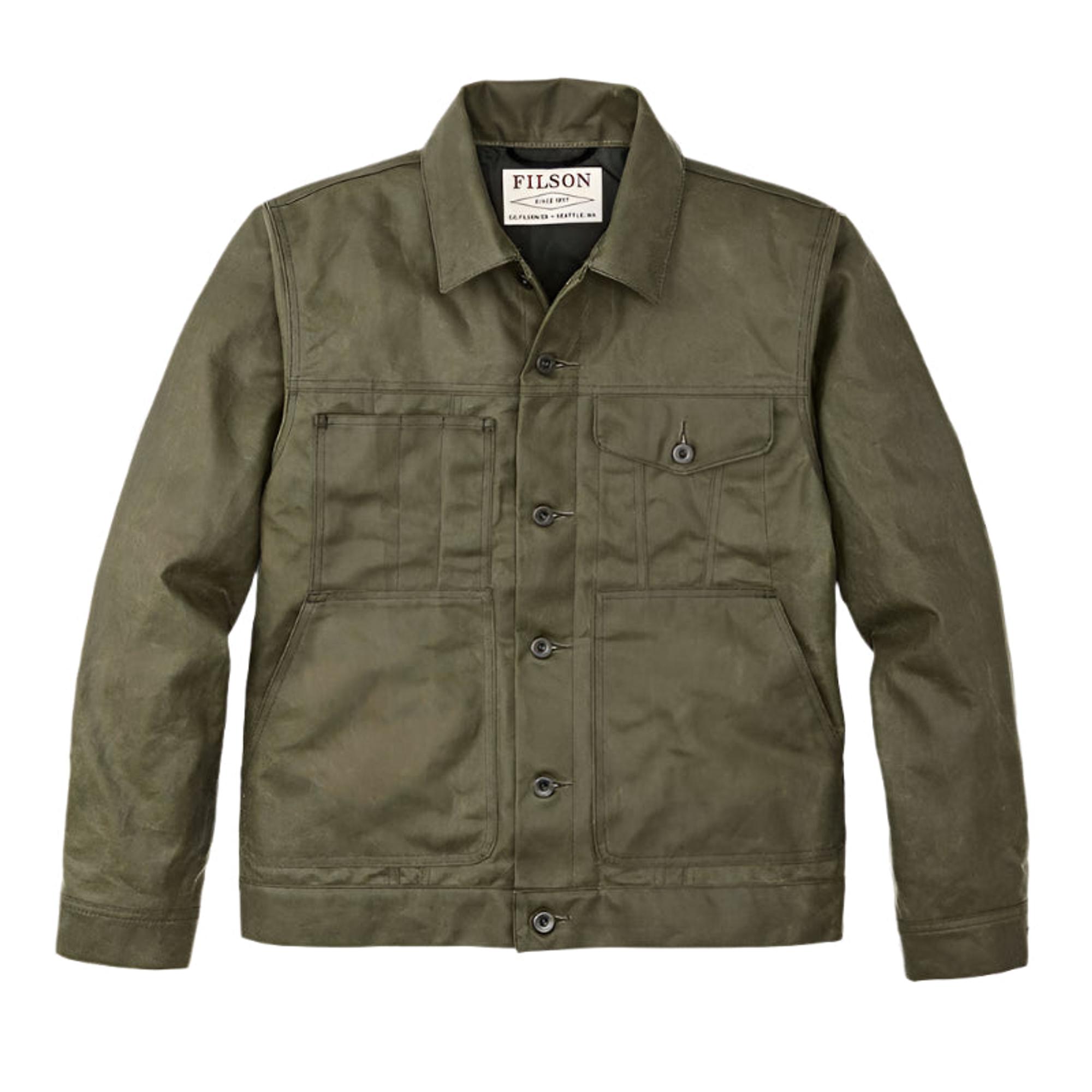 Product image 1 of 10 of Filson Tin Cloth Short Lined Cruiser Jacket - Military Green