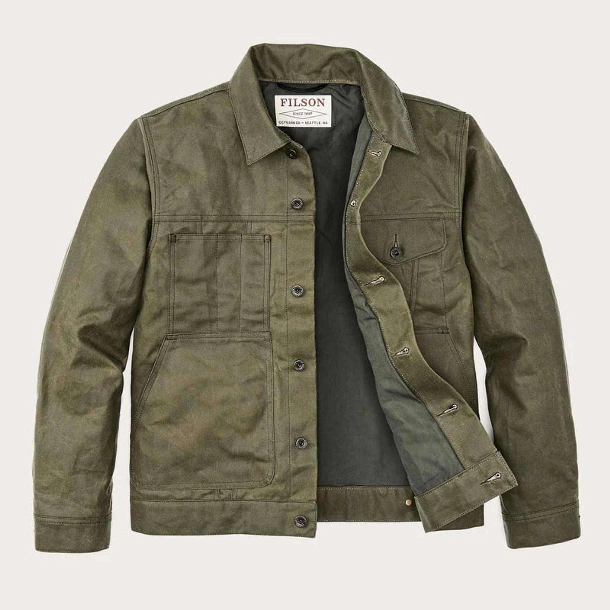 Product image 3 of 10 of Filson Tin Cloth Short Lined Cruiser Jacket - Military Green