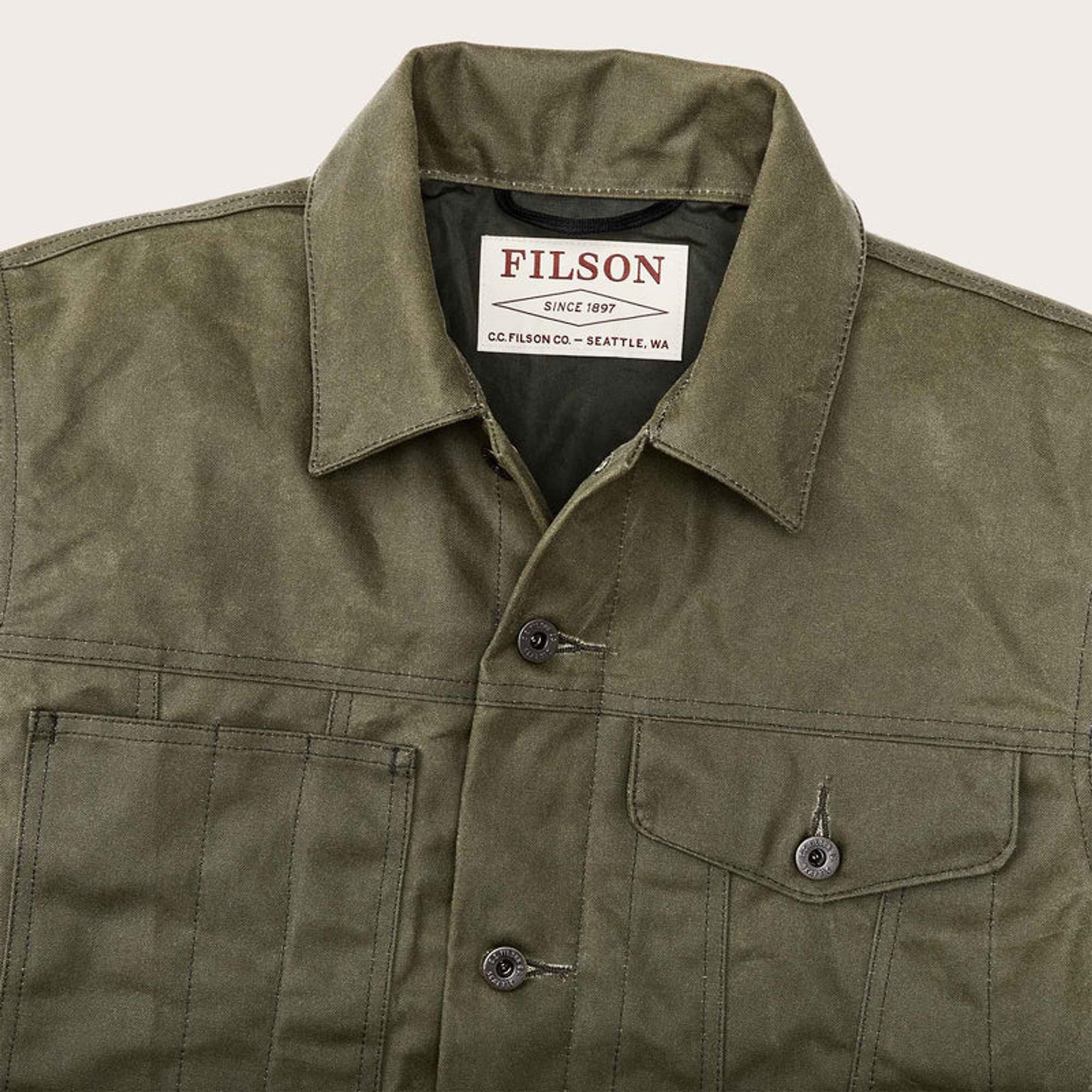 Product image 4 of 10 of Filson Tin Cloth Short Lined Cruiser Jacket - Military Green