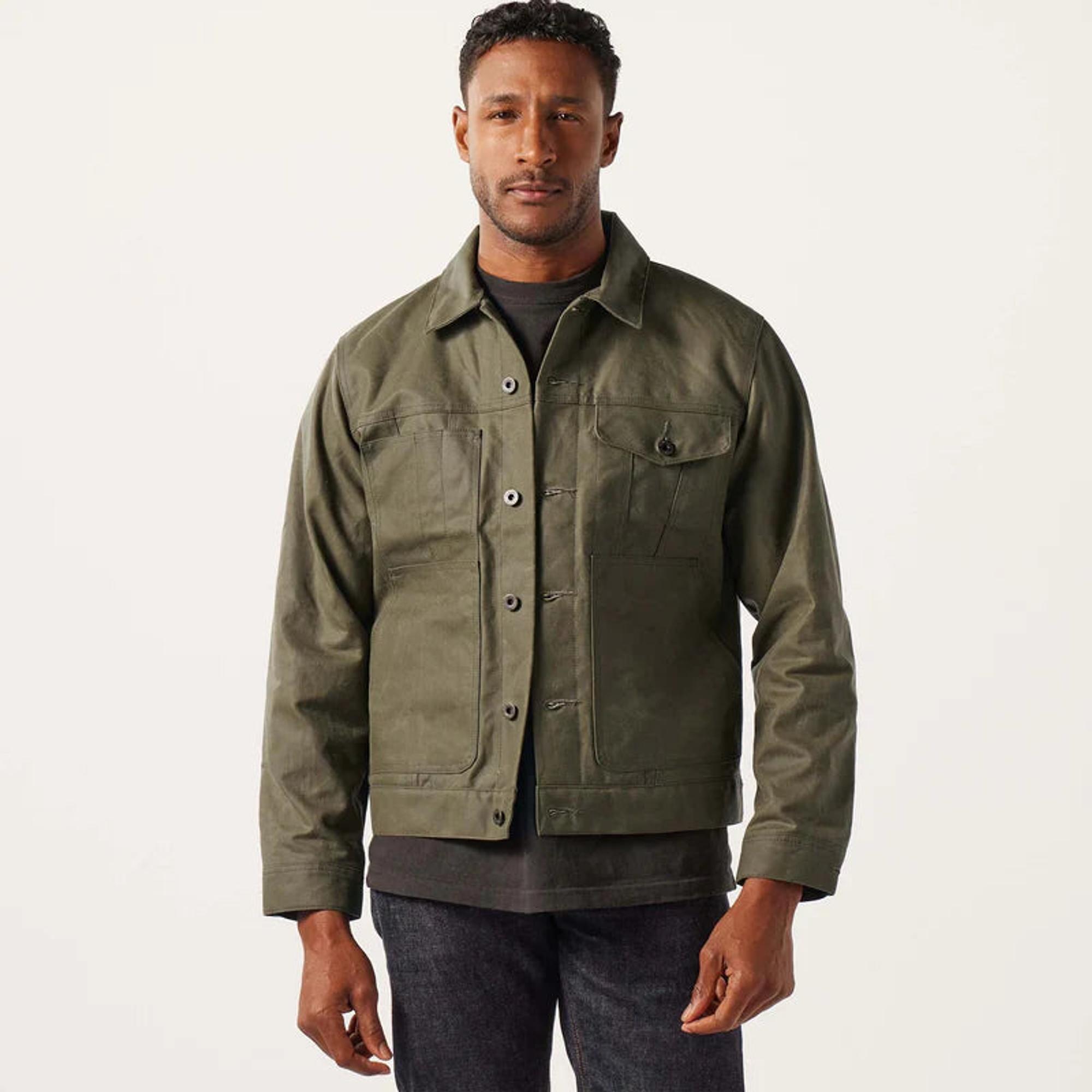 Product image 7 of 10 of Filson Tin Cloth Short Lined Cruiser Jacket - Military Green