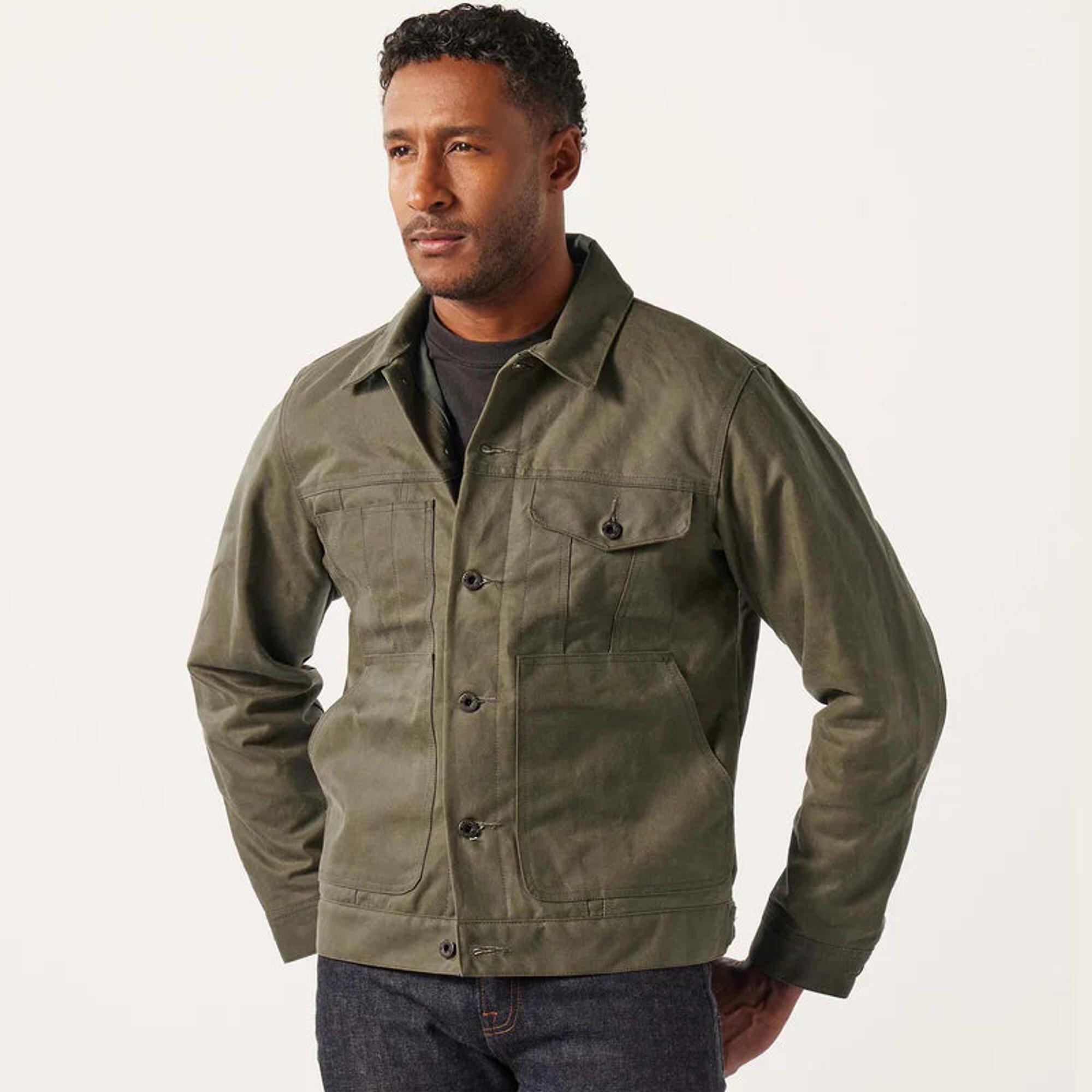 Product image 8 of 10 of Filson Tin Cloth Short Lined Cruiser Jacket - Military Green