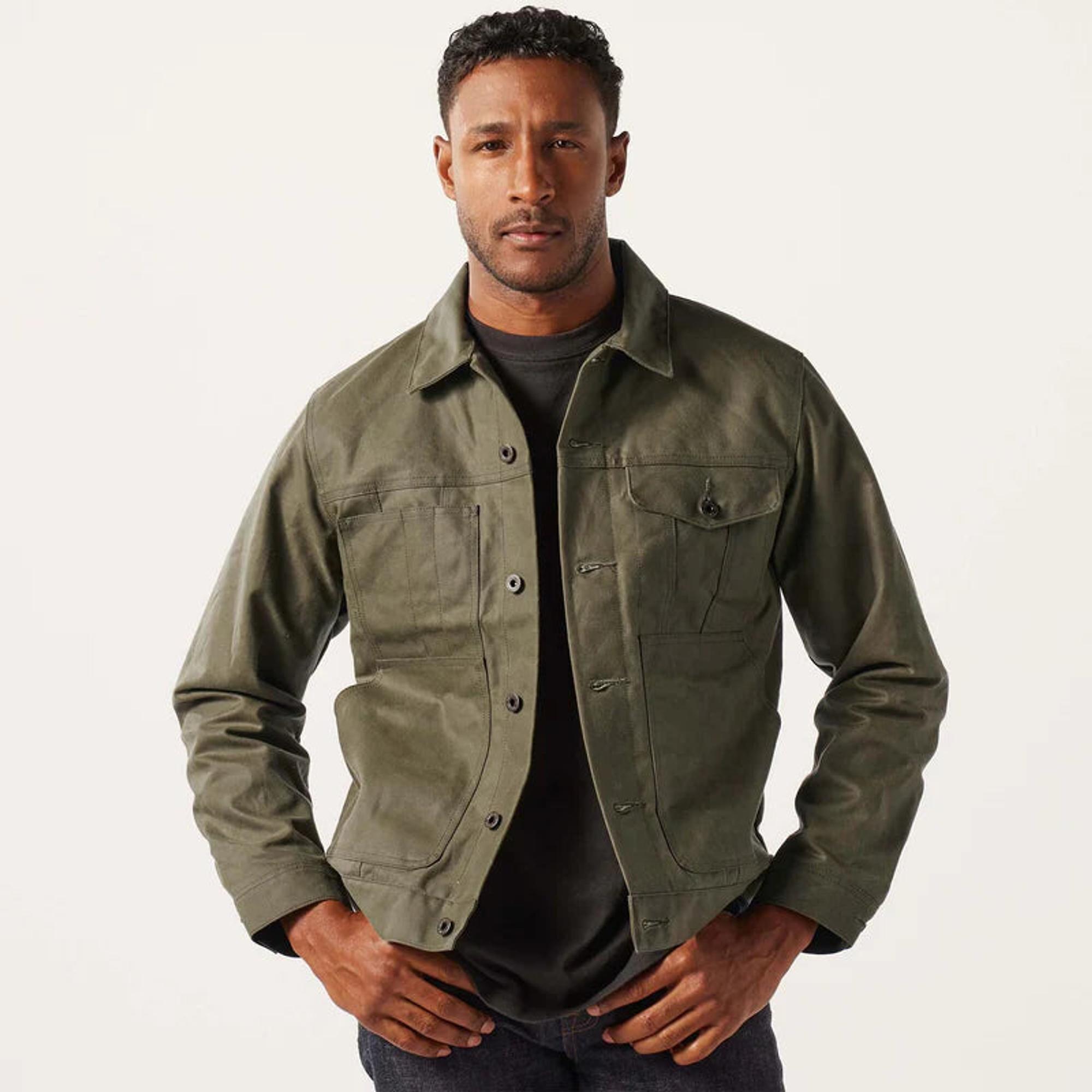 Product image 10 of 10 of Filson Tin Cloth Short Lined Cruiser Jacket - Military Green
