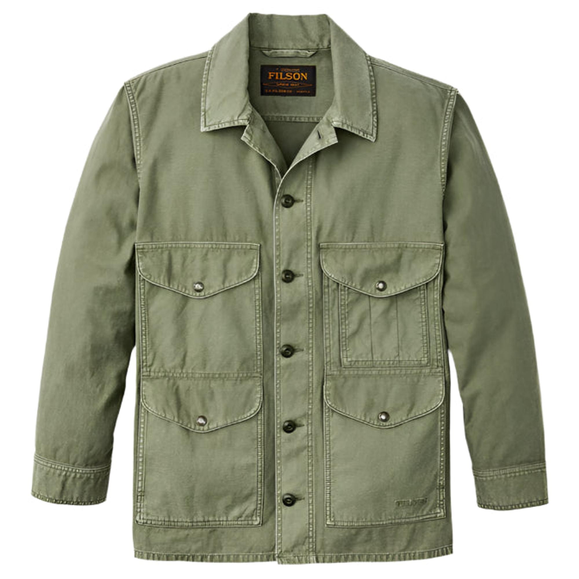 Product image 1 of 7 of Filson Cotton Reverse Sateen Field Cruiser Jacket - Washed Fatigue Green
