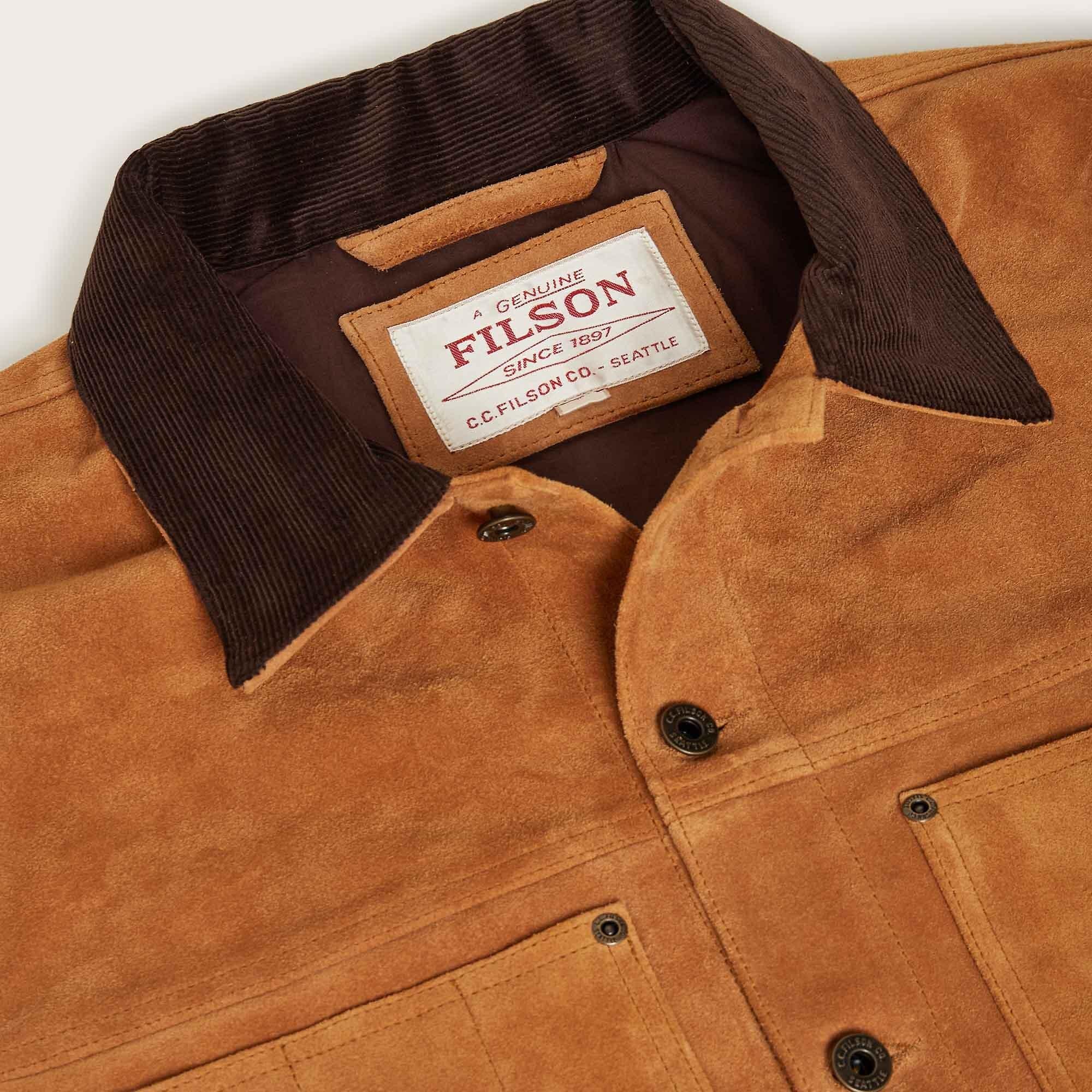 Product image 2 of 3 of Filson Men's Suede Short Cruiser Roughout Suede Jacket - Saddle Brown