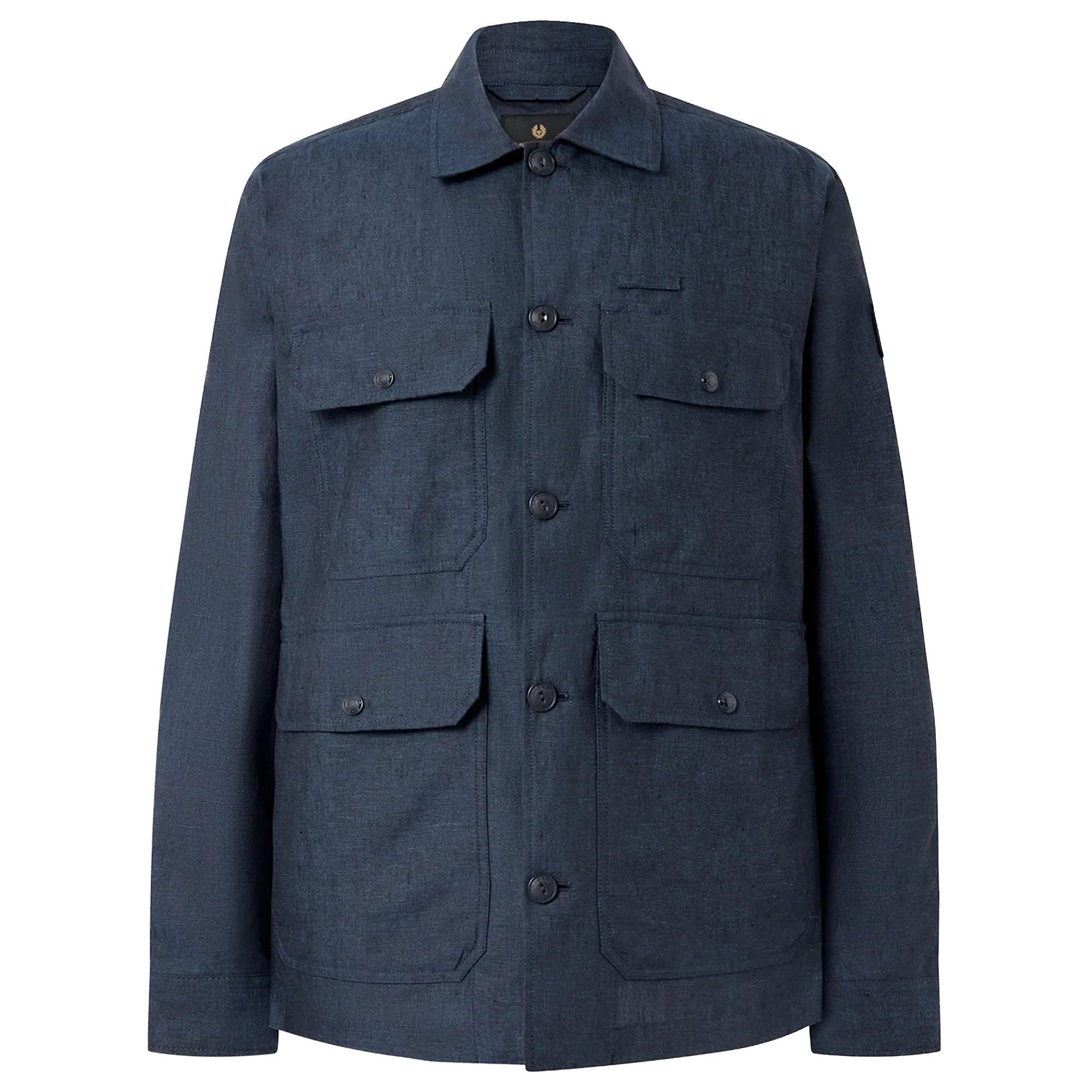 Product image 1 of 3 of Belstaff Men's Tumbled Melange Linen Forge Jacket - Dark Ink