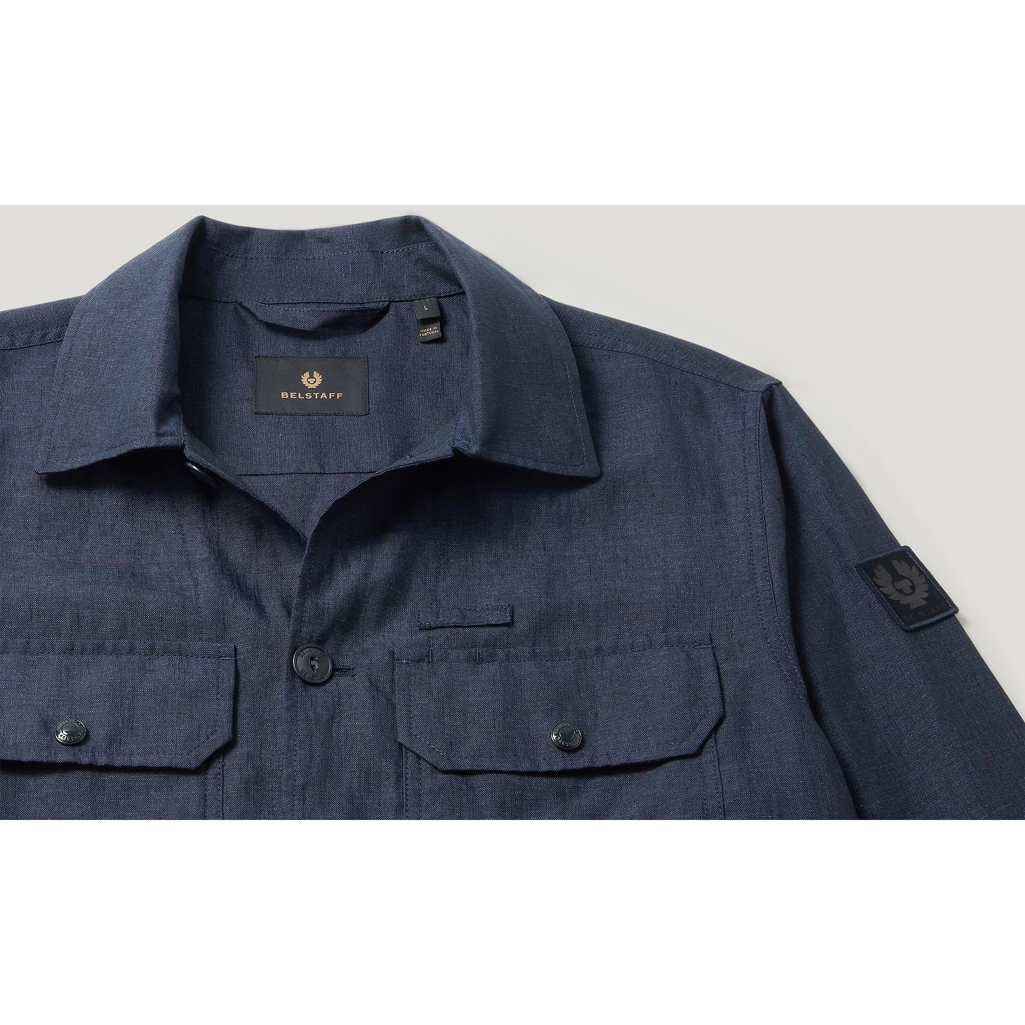 Product image 2 of 3 of Belstaff Men's Tumbled Melange Linen Forge Jacket - Dark Ink