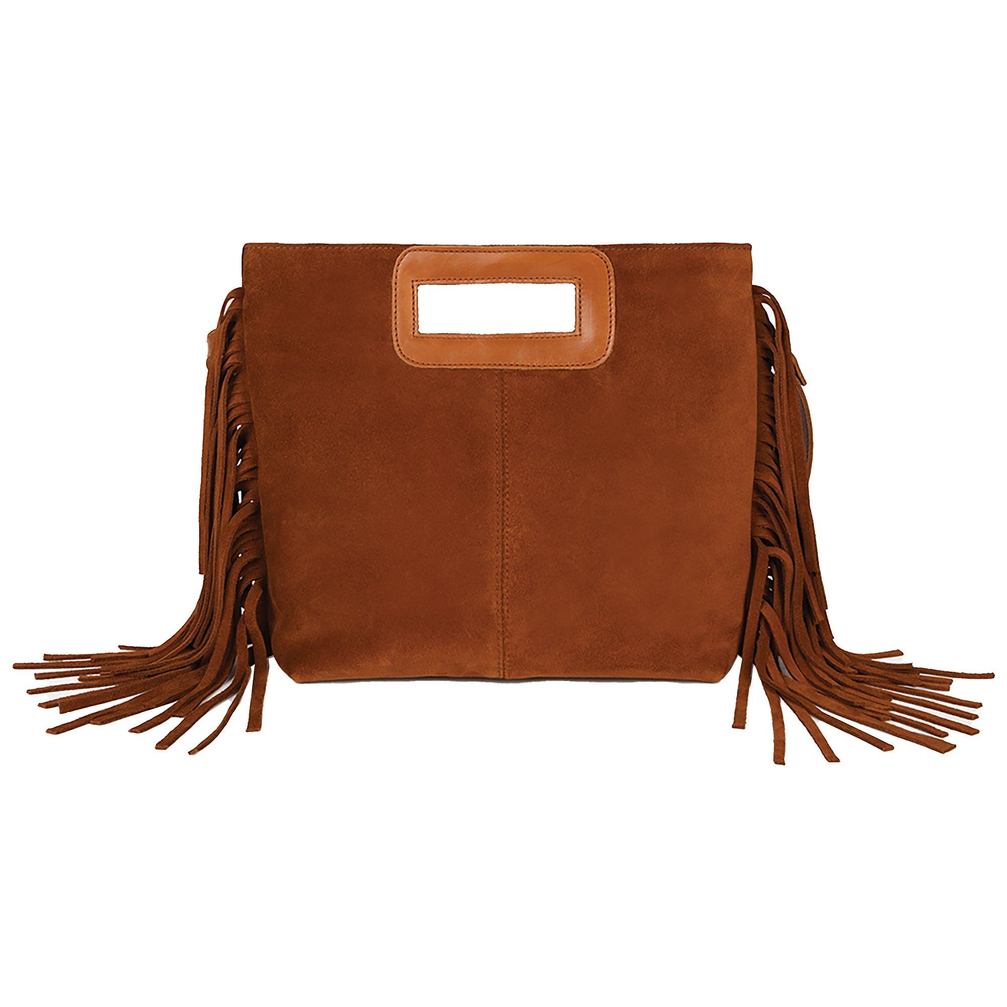 Product image 1 of 4 of Penelope Chilvers Women's Fringe Handy Suede Bag - Chestnut