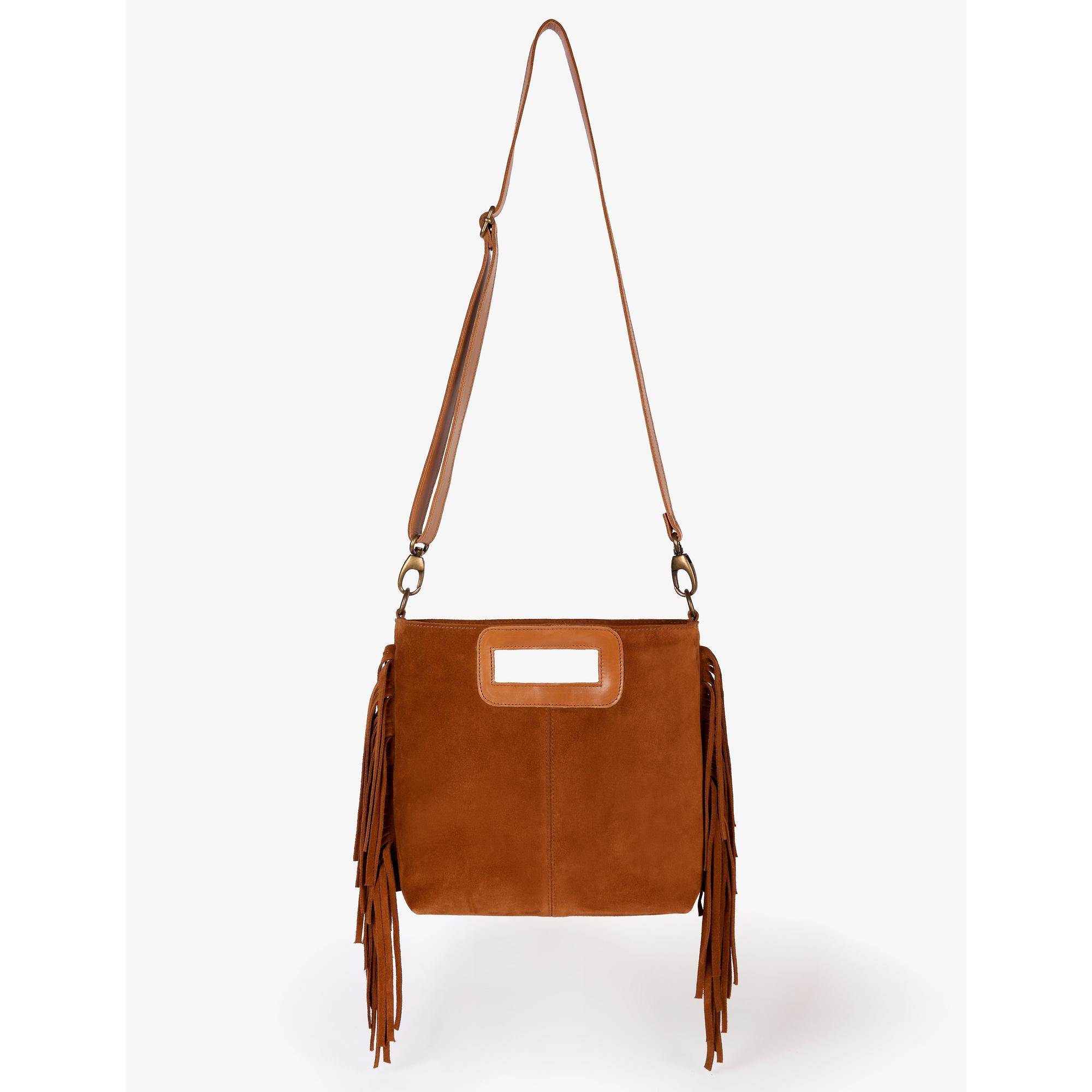 Product image 3 of 4 of Penelope Chilvers Women's Fringe Handy Suede Bag - Chestnut