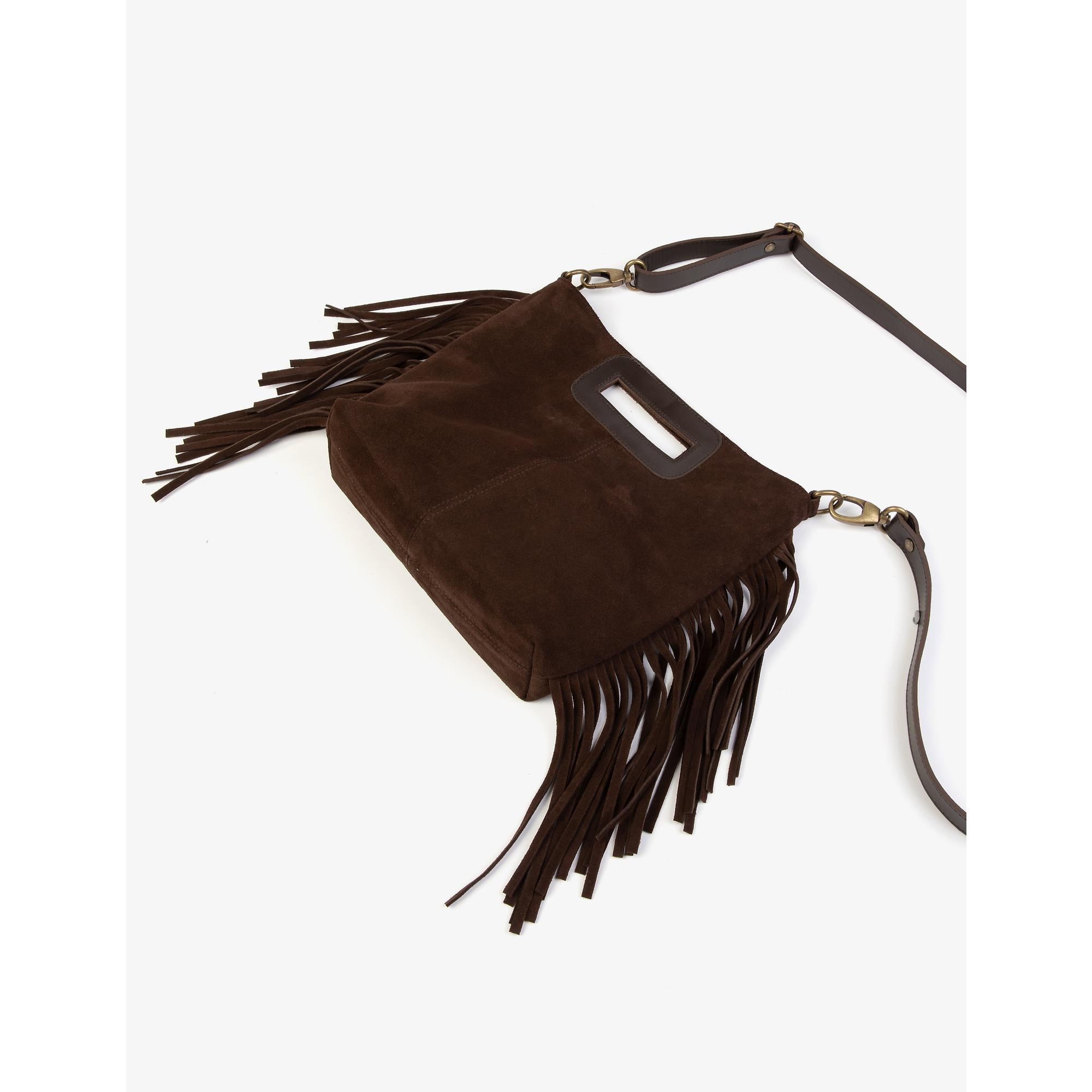 Product image 2 of 2 of Penelope Chilvers Women's Fringe Handy Suede Bag - Ebony