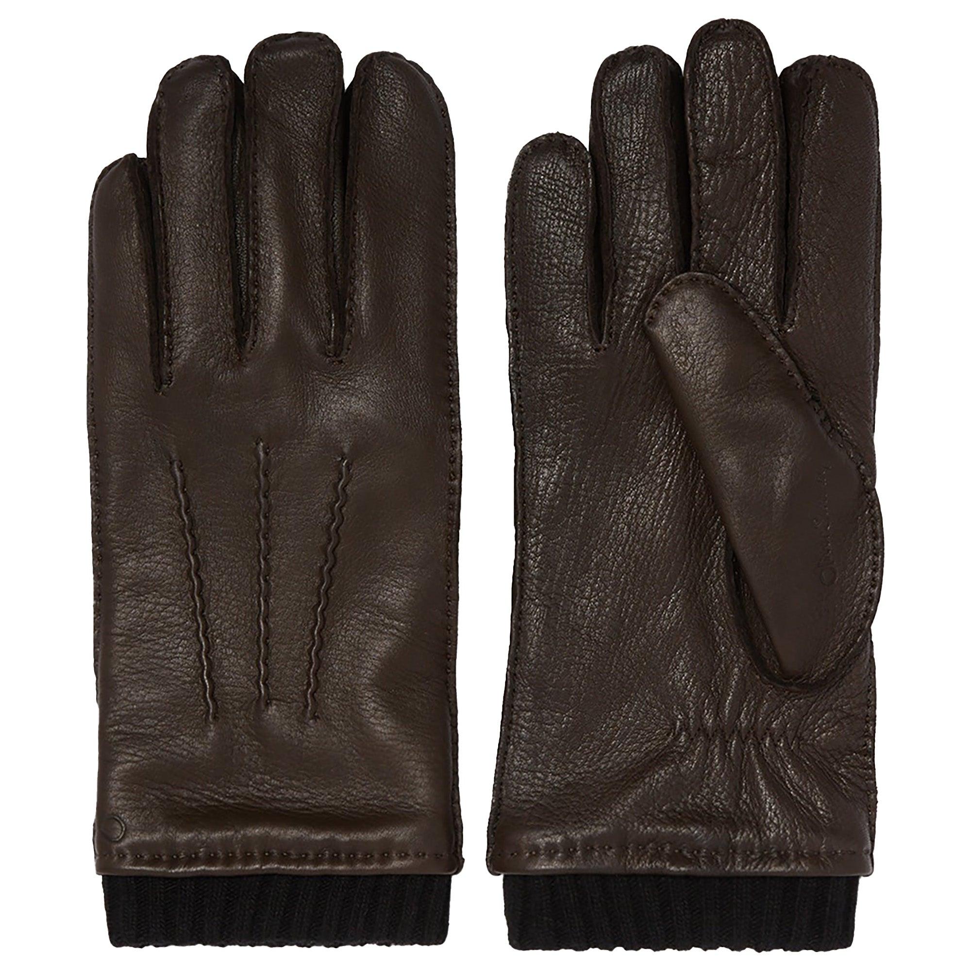 Product image 1 of 4 of Oliver Sweeney Men's Faversham Deer Leather Gloves - Dark Brown