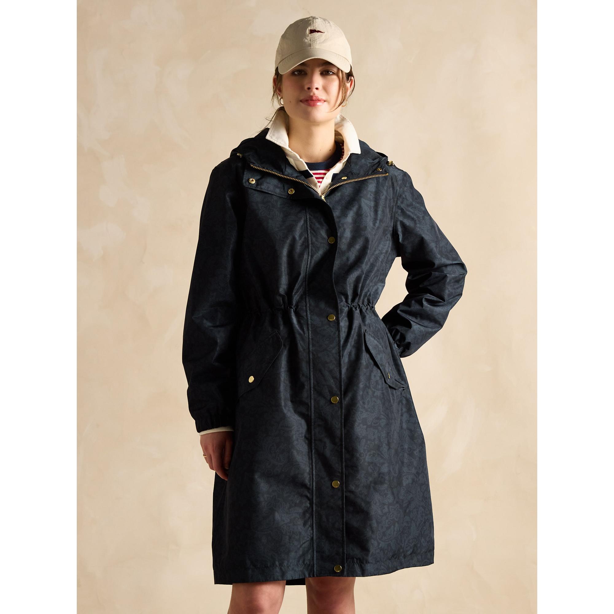 Product image 2 of 6 of Joules Women's Holkham Waterproof Packable Raincoat - Navy Paisley