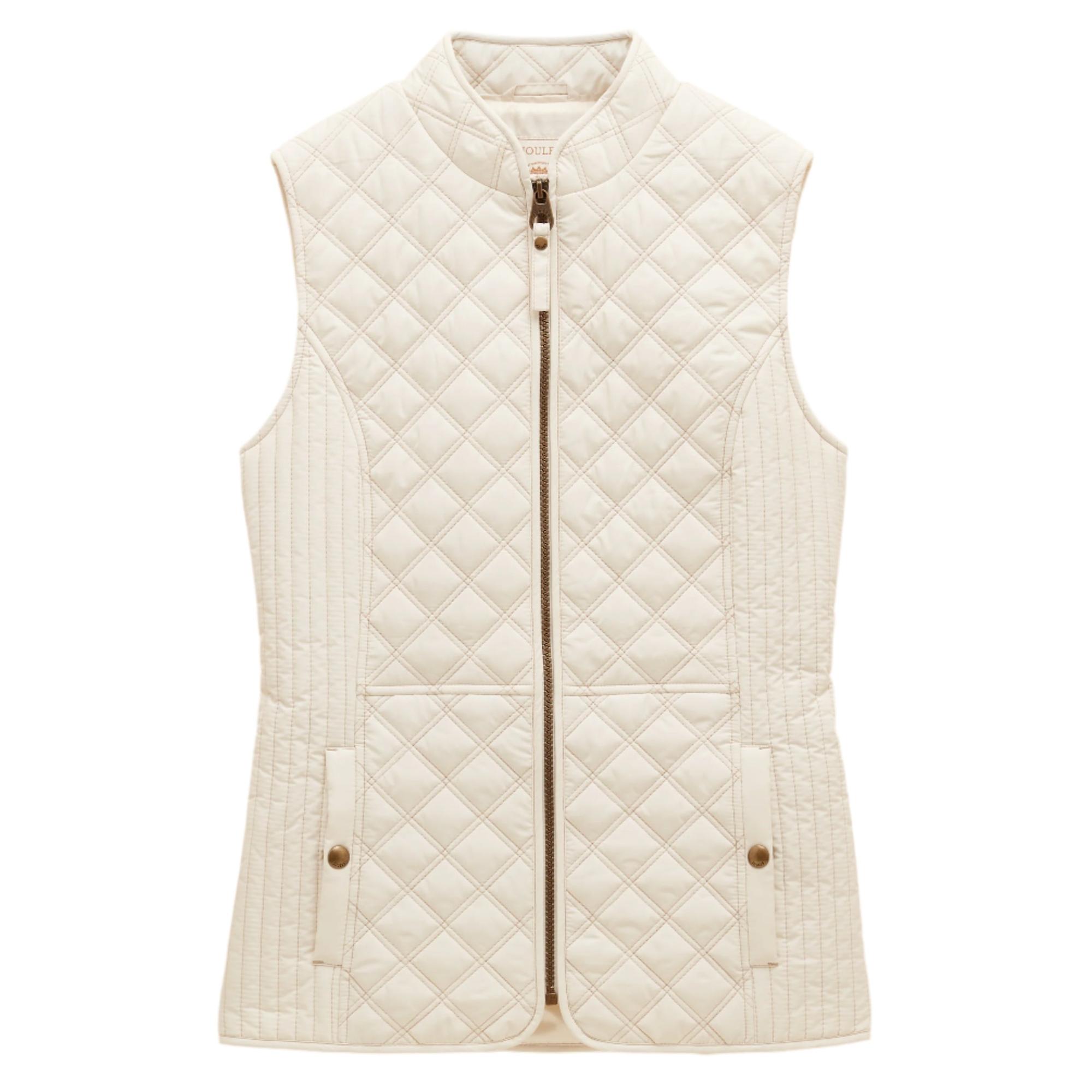 Product image 1 of 8 of Joules Women's Minx Showerproof Diamond Quilted Gilet - Cream