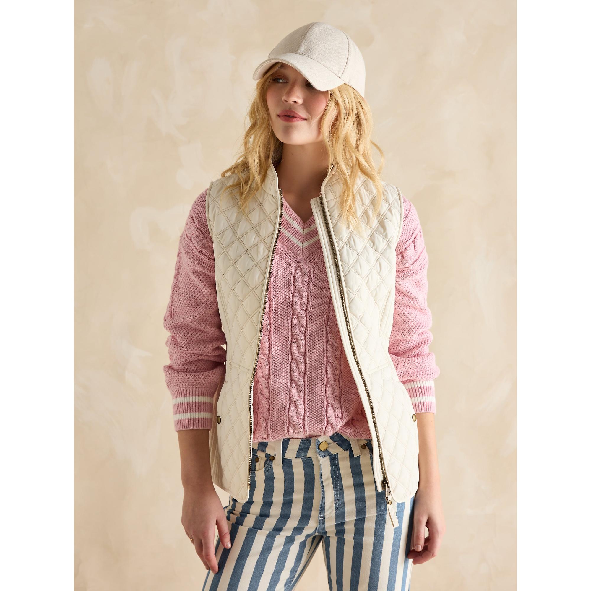 Product image 4 of 8 of Joules Women's Minx Showerproof Diamond Quilted Gilet - Cream